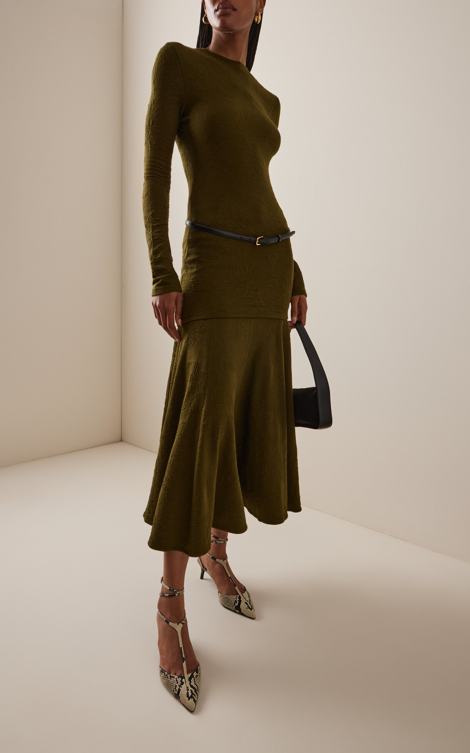 Gilda Jacquard-Knit Midi Skirt green - 2