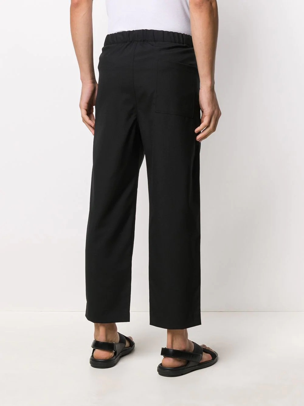 high-rise drawstring cropped trousers - 4