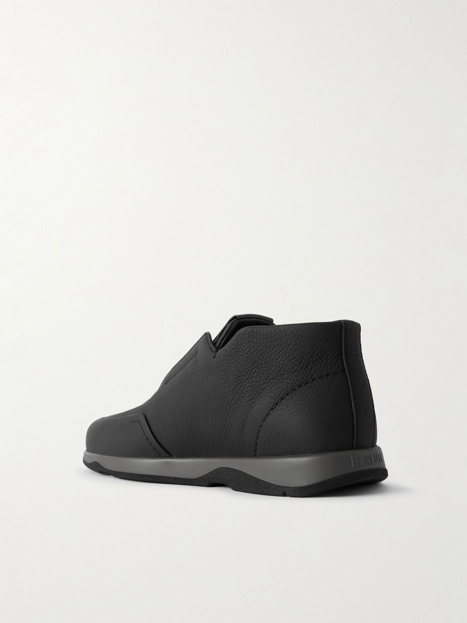 Échappée Leather Slip-On Desert Boots Black - 4