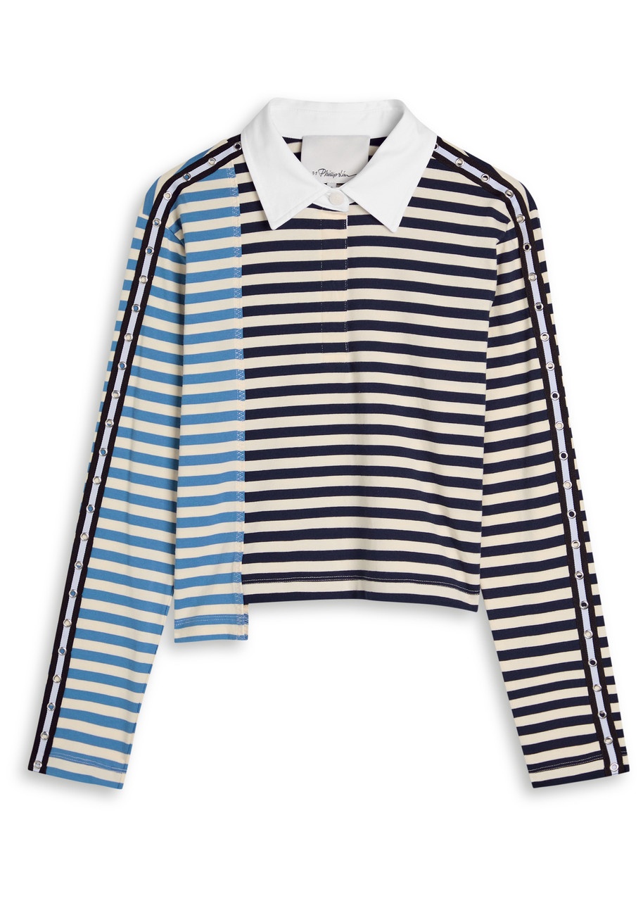 3.1 Phillip Lim Patchwork Striped Cotton Polo top - 1