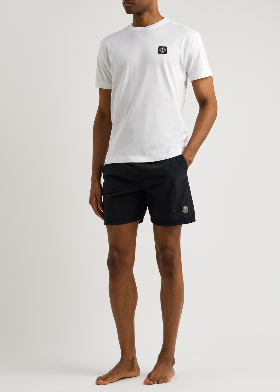 Stone Island Logo Crinkled Nylon Swim Shorts - 4