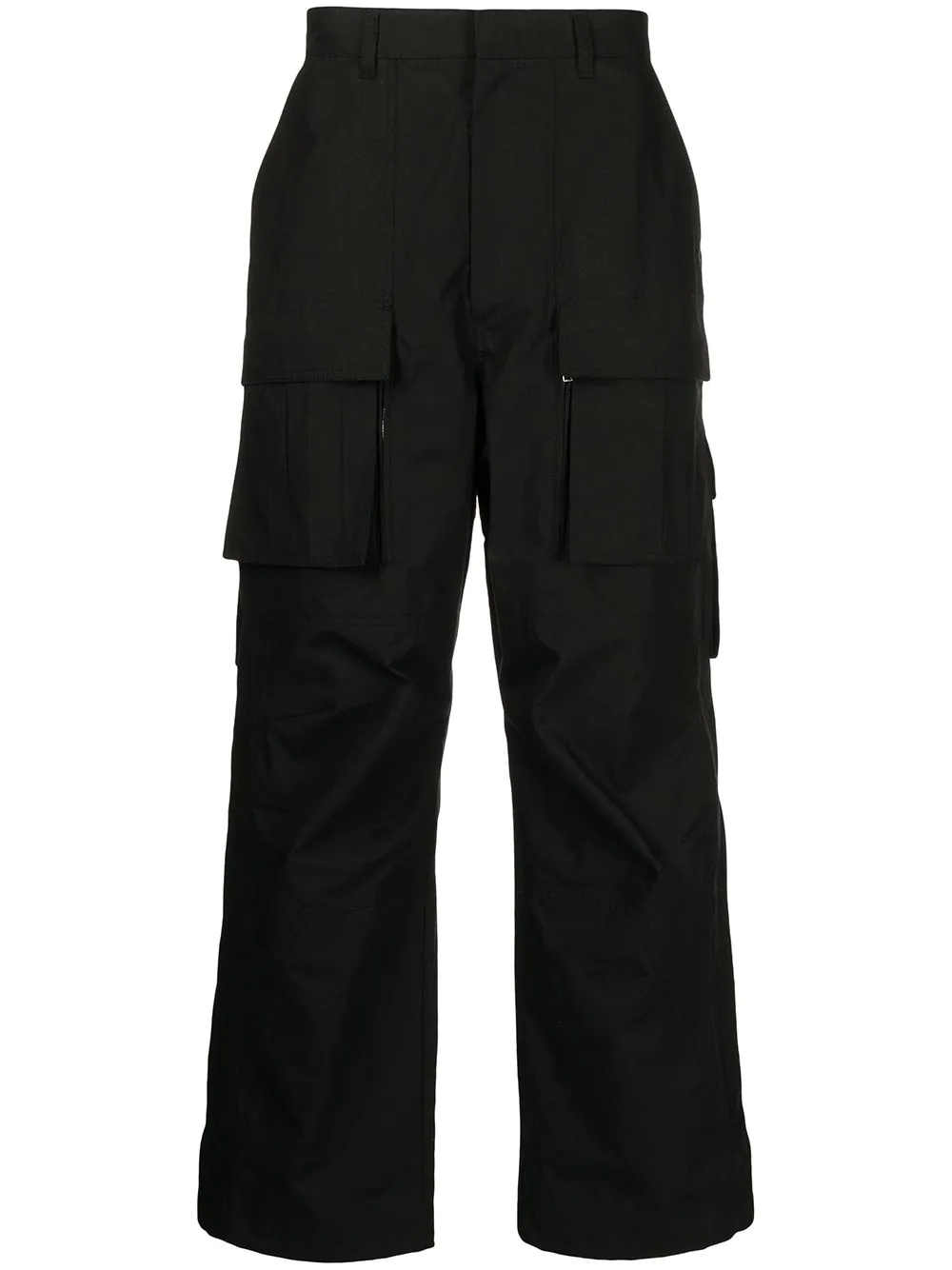 wide-leg cargo trousers - 1