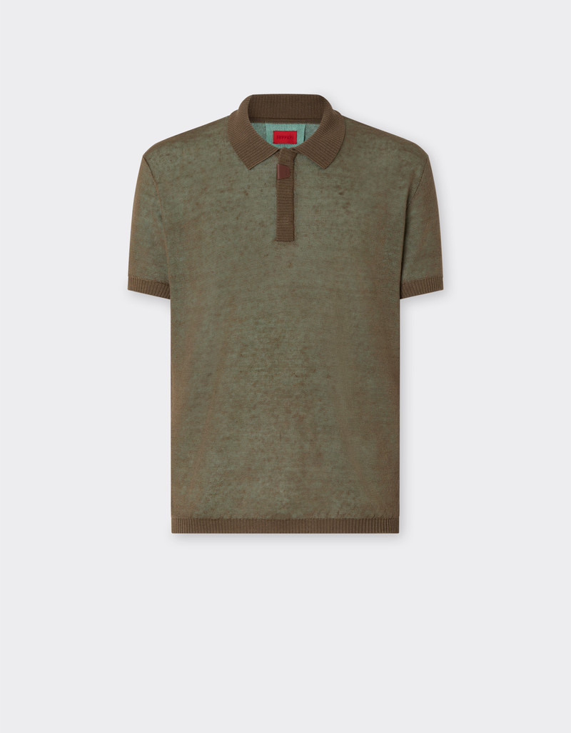 Linen, cashmere, and silk polo shirt 1