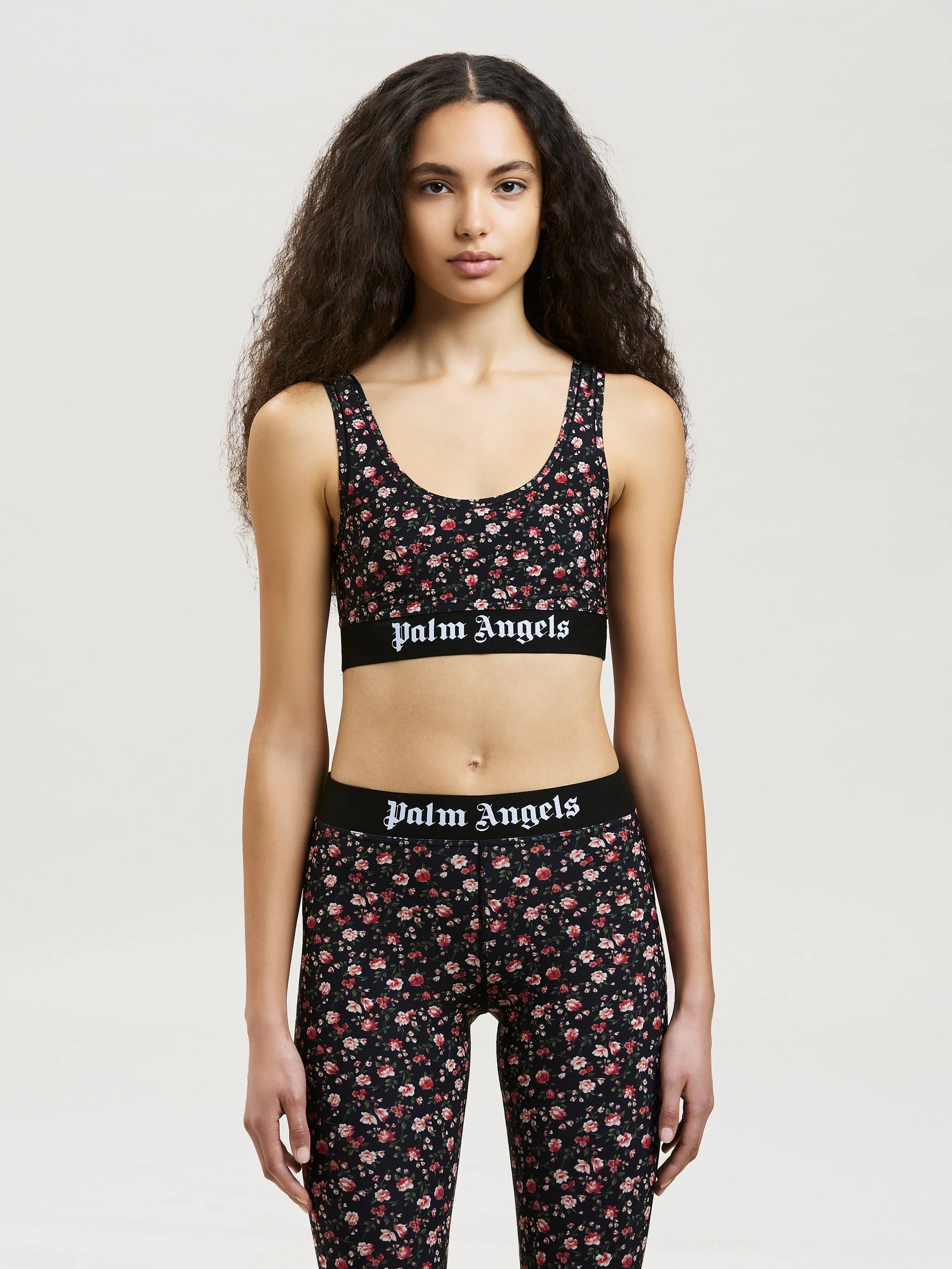 FLOWERS PRINT LOGO SPORT BRA - 3