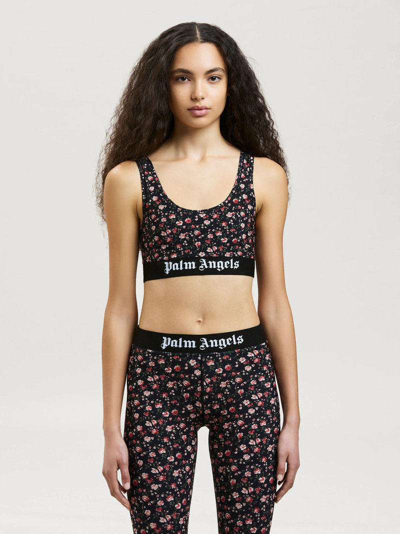 FLOWERS PRINT LOGO SPORT BRA 3