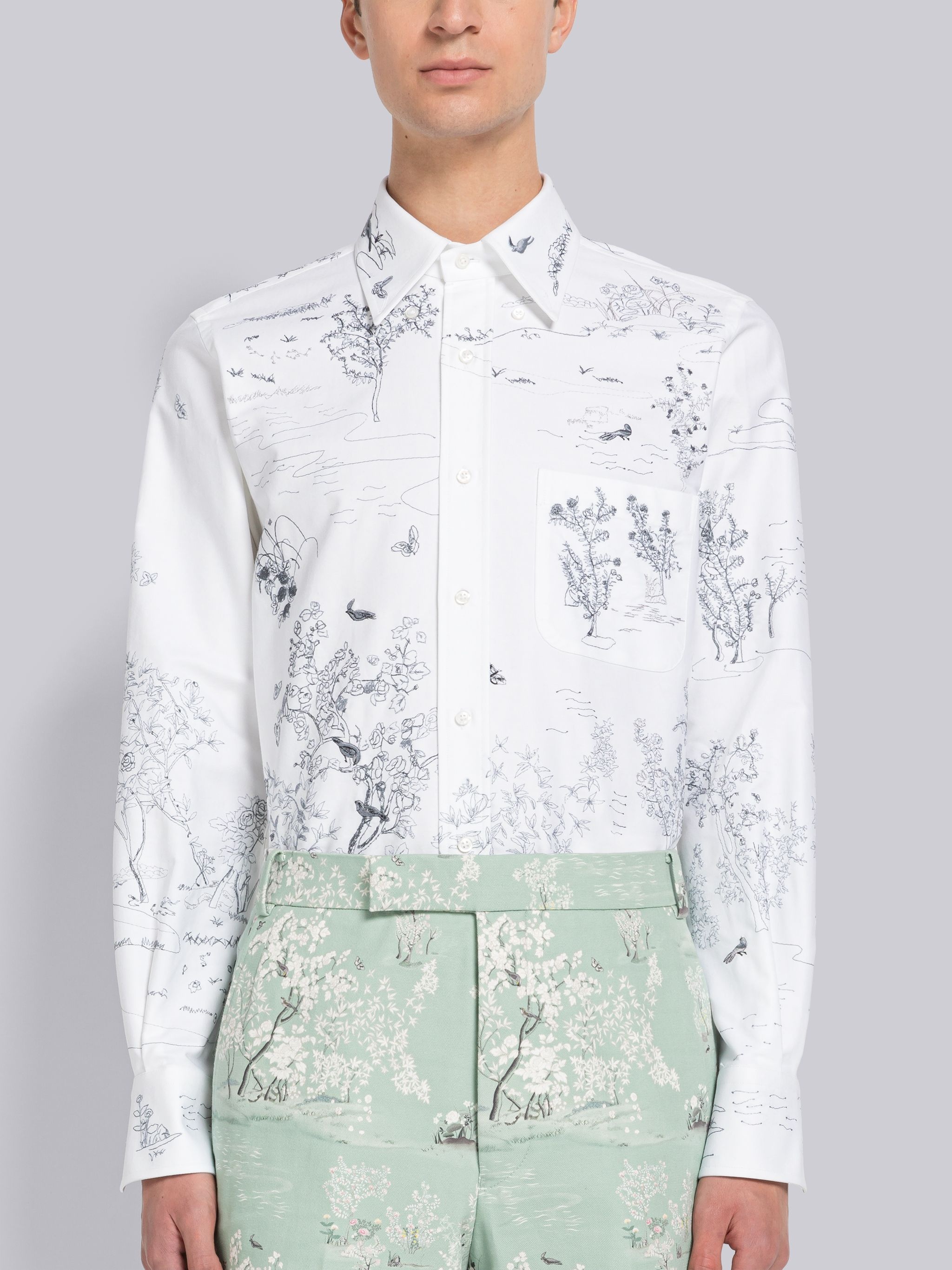 Sketchy Stitch Toile Straight Fit Shirt - 1