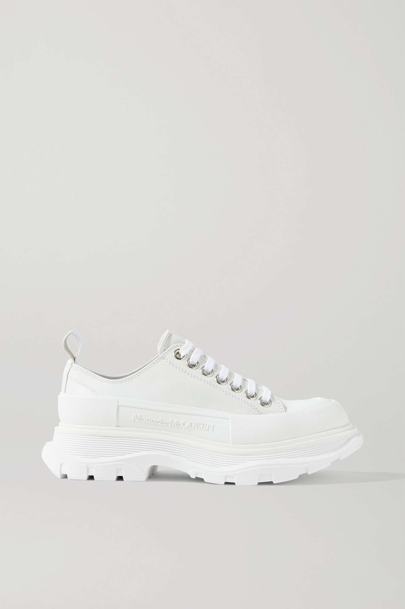 Leather exaggerated-sole sneakers - 1