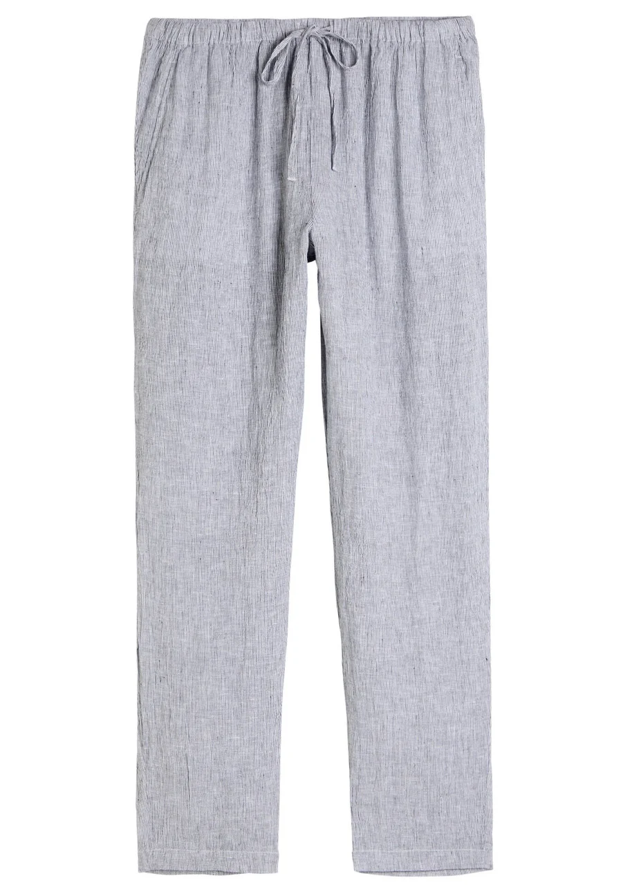 Eileen Fisher Striped Linen Trousers - 1
