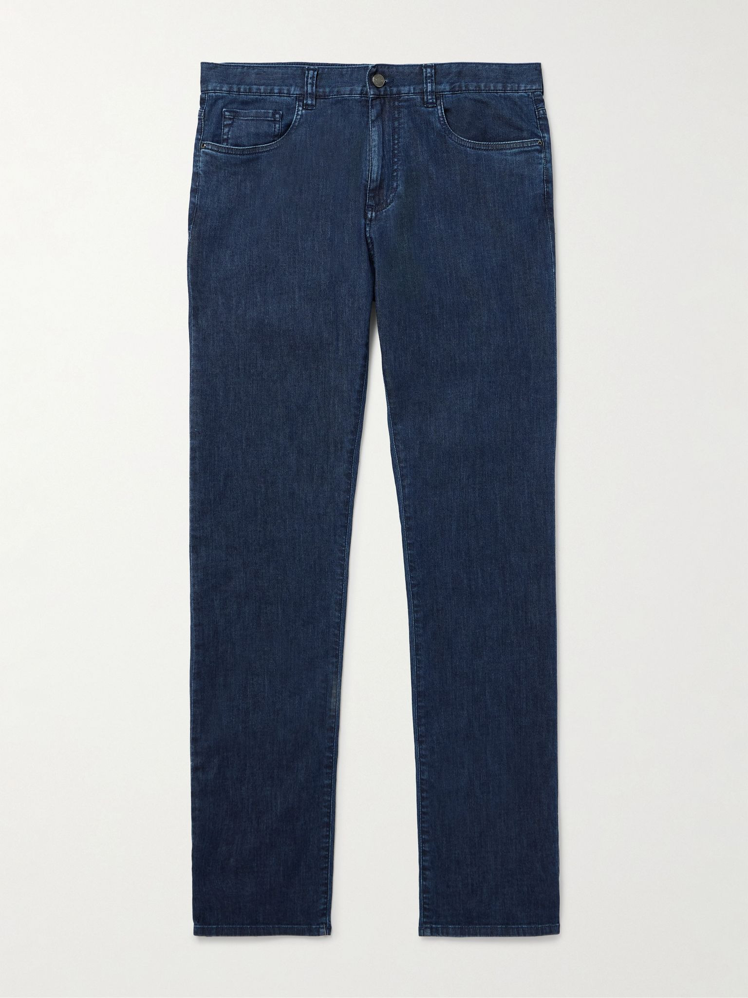 Slim-Fit Straight-Leg Jeans Blue - 1