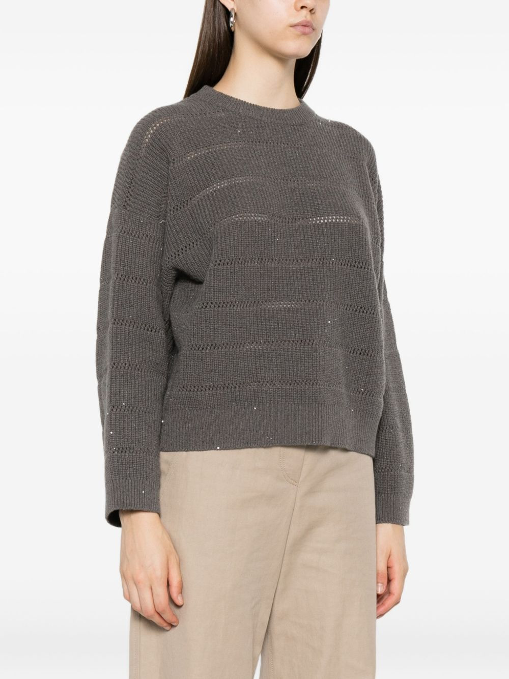 sequin-embellished knit sweater - 3