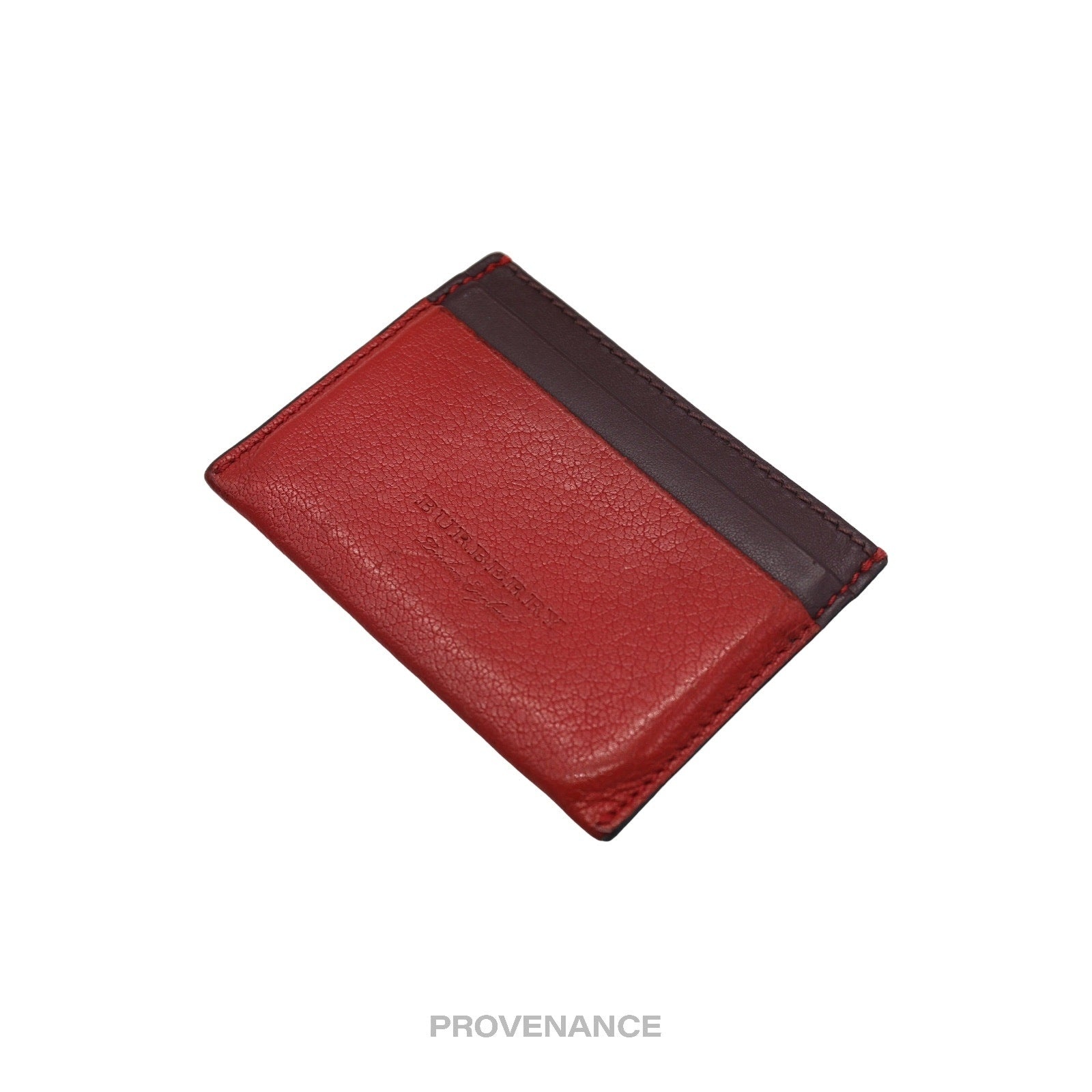 Burberry Card Holder Wallet - Red Patchwork Leather - 3
