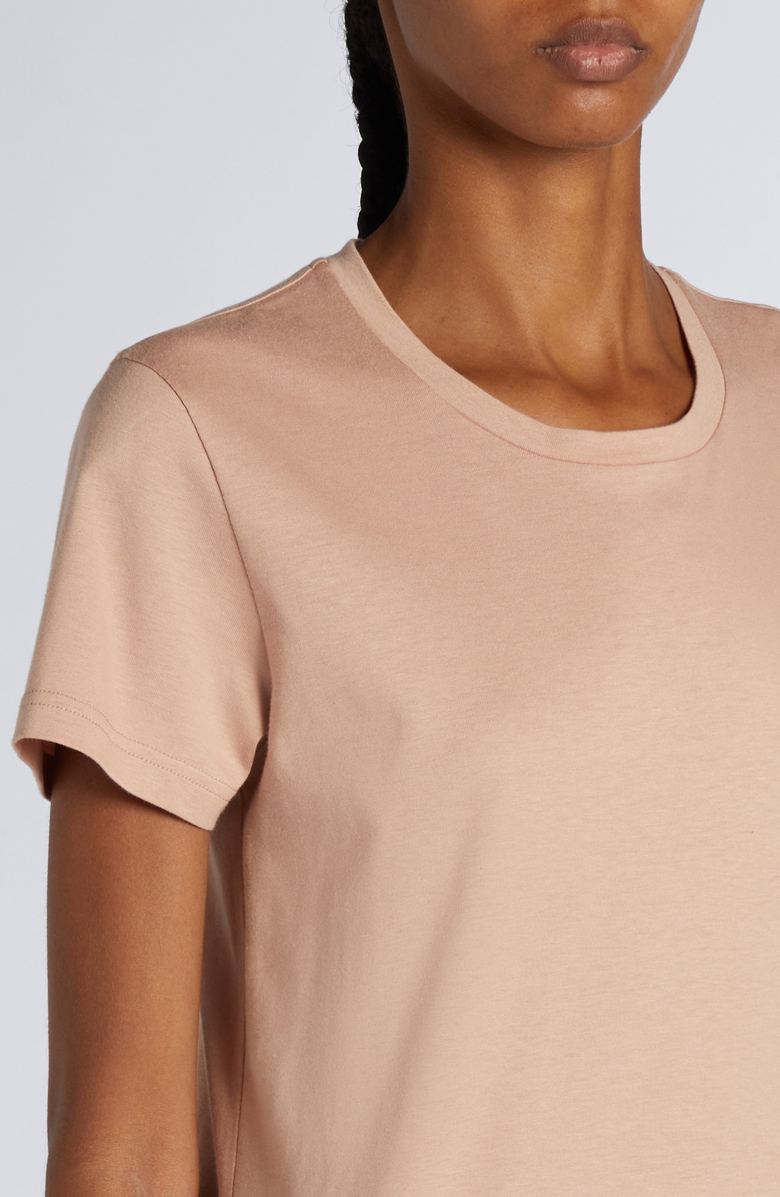 Moncler Logo Patch Cotton Jersey T-Shirt in Pink at Nordstrom - 4