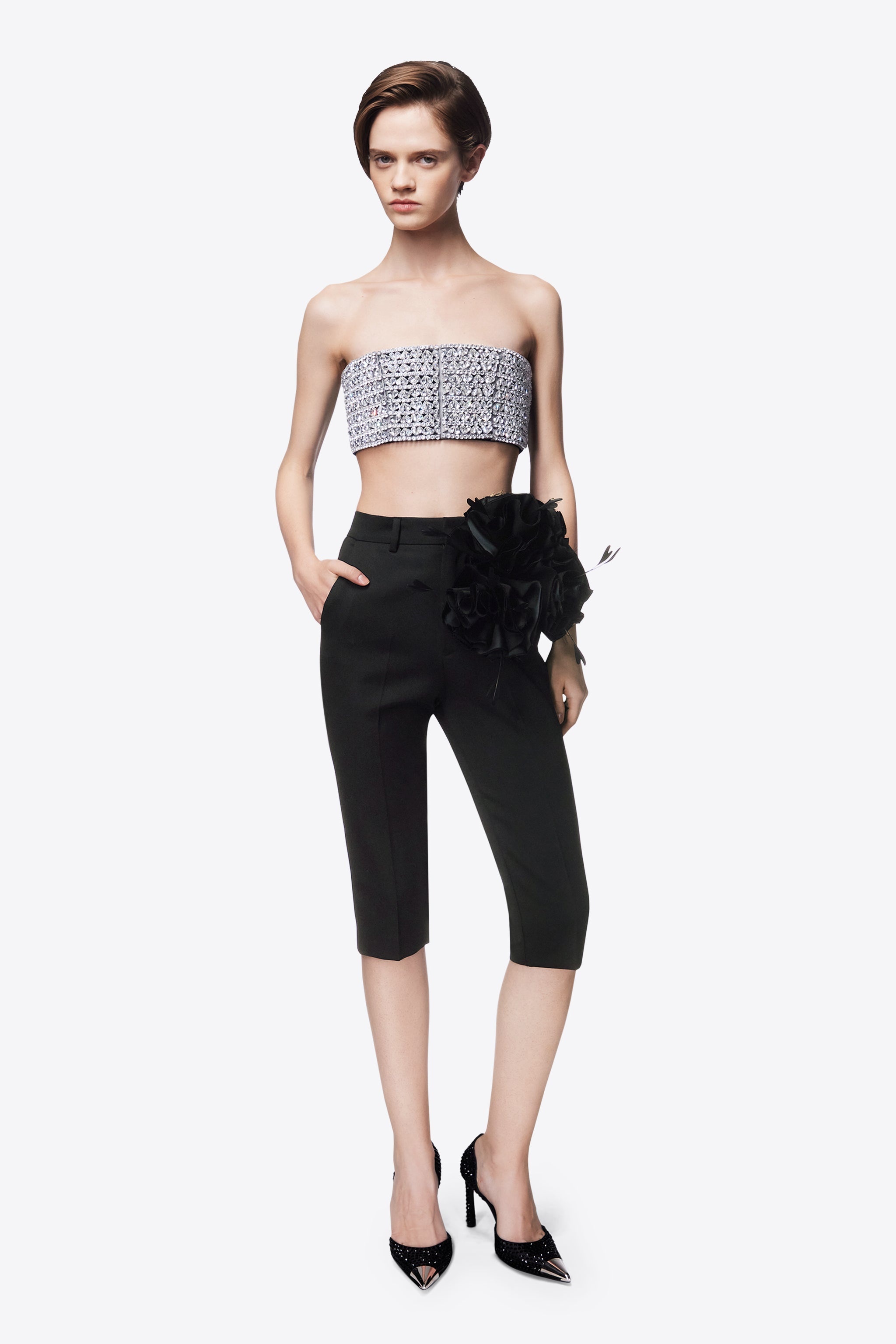 EMBROIDERED CRYSTAL HEART BANDEAU - 3