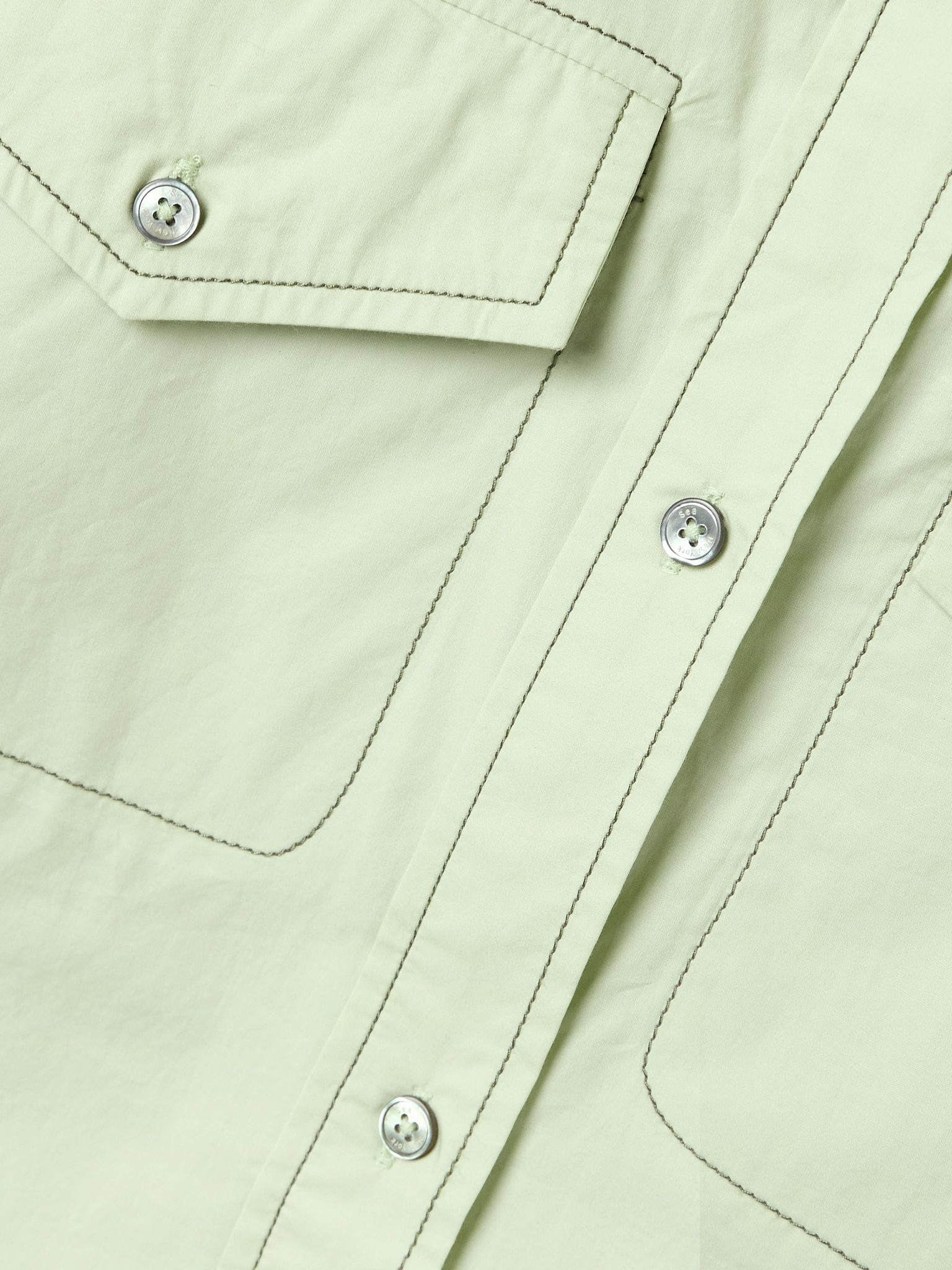 Sullivan cotton-poplin midi shirt dress Light green - 4