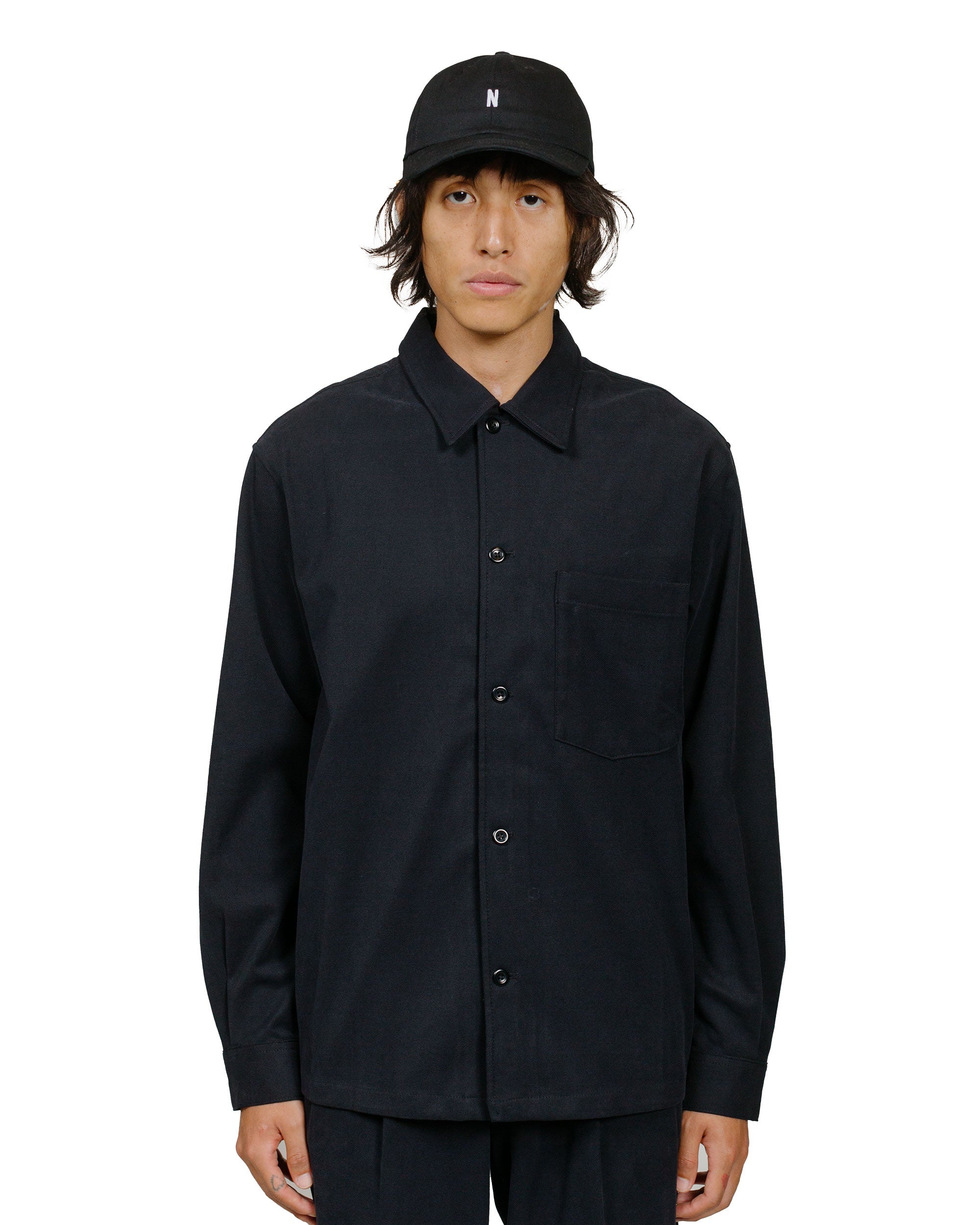 Carsten Cotton Wool LS Shirt Black - 2