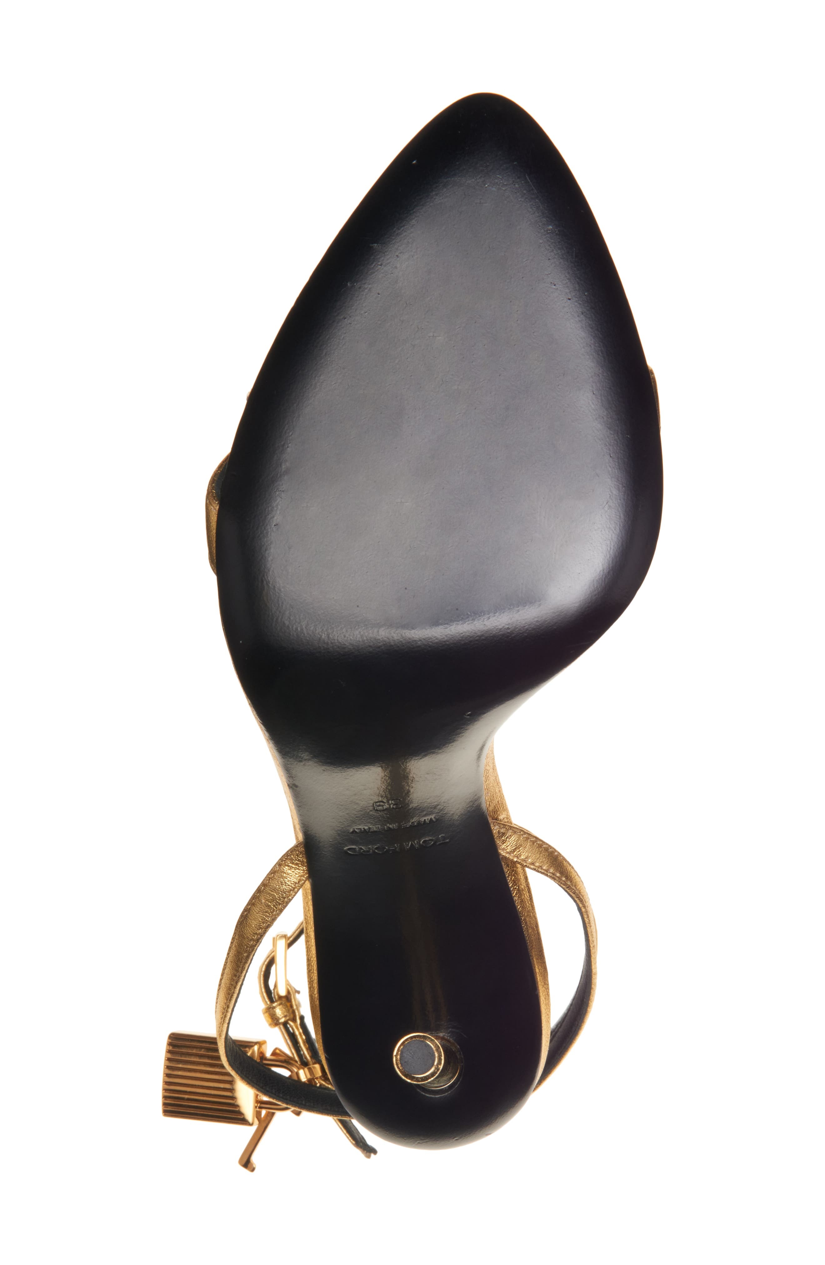 Padlock Naked Metallic Pointy Toe Sandal - 6