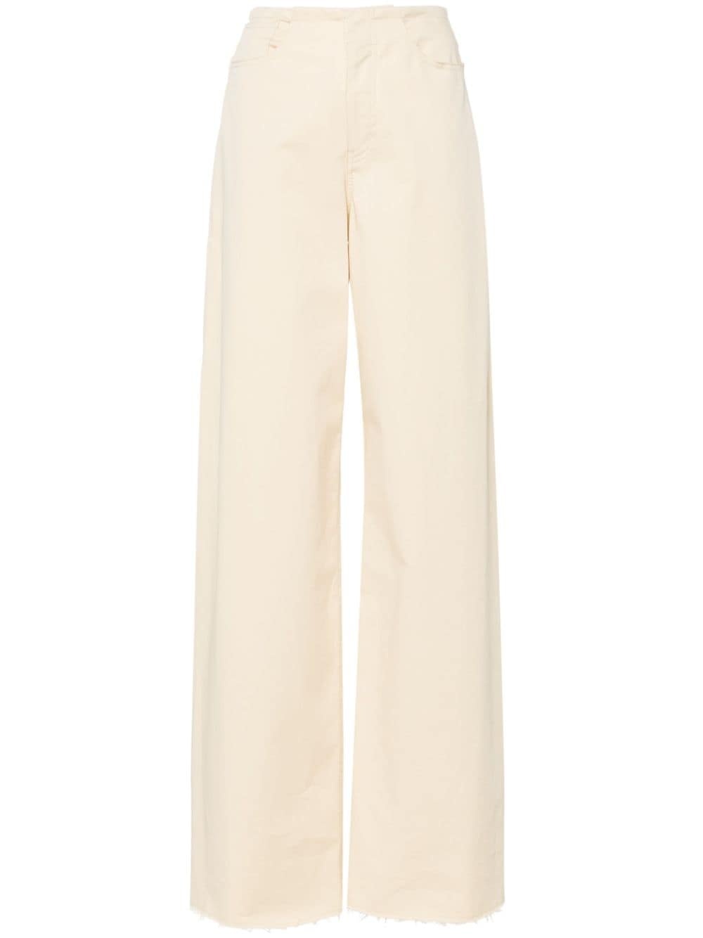 distressed wide-leg trousers - 1