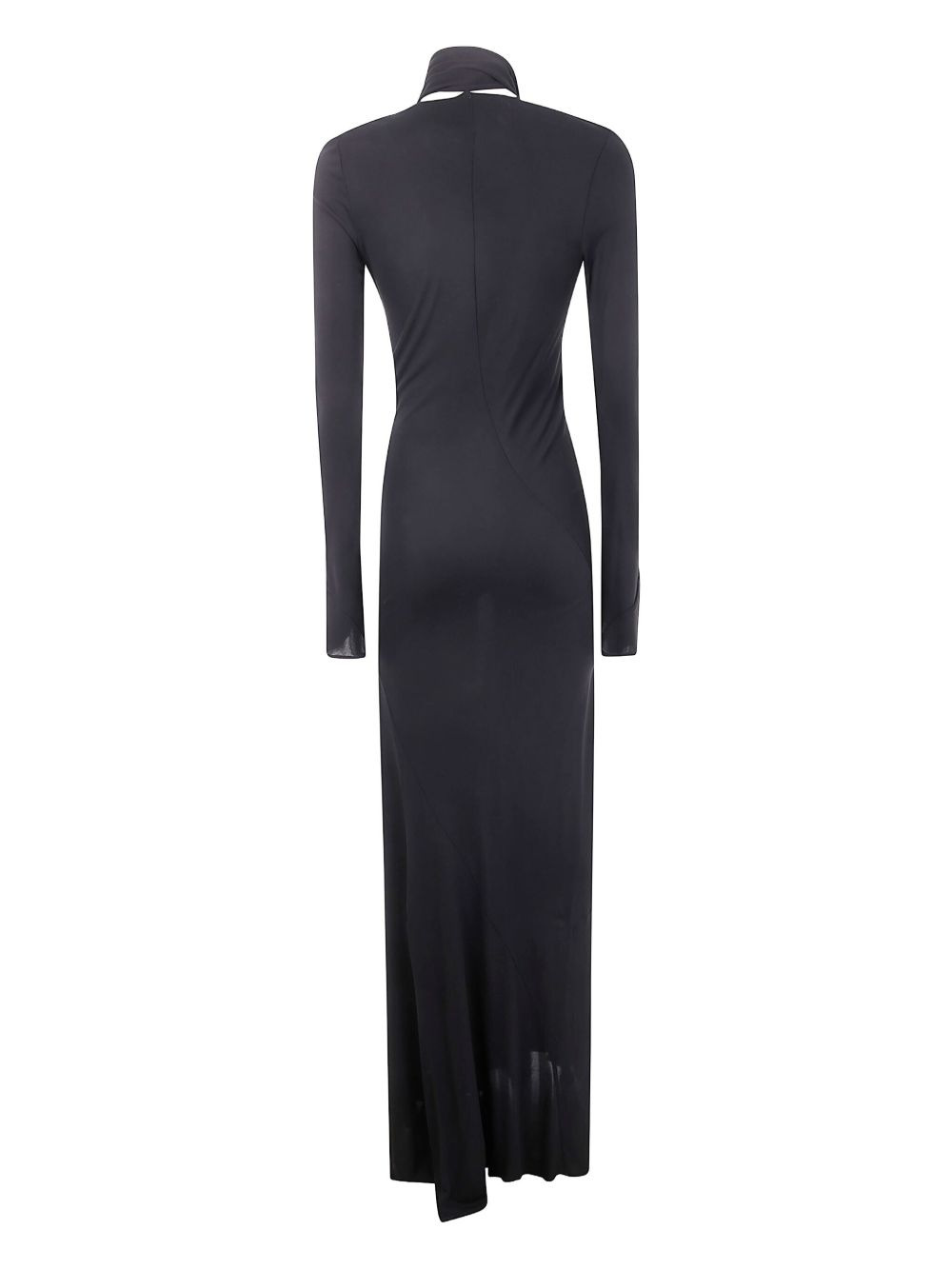 lace-up long-sleeves maxi dress - 2