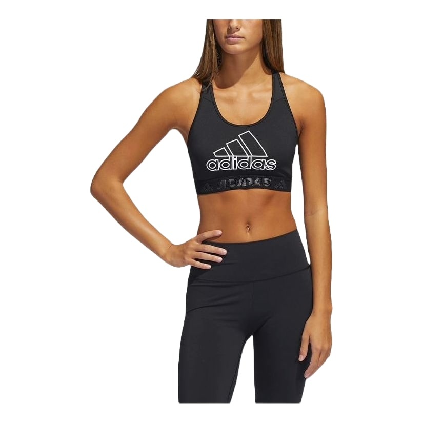 (WMNS) adidas Don't Rest Badge of Sport Bra 'Black White' GL0579 - 2