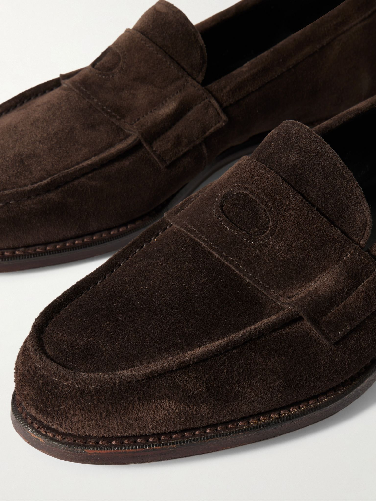 Charles Suede Penny Loafers Dark brown - 5