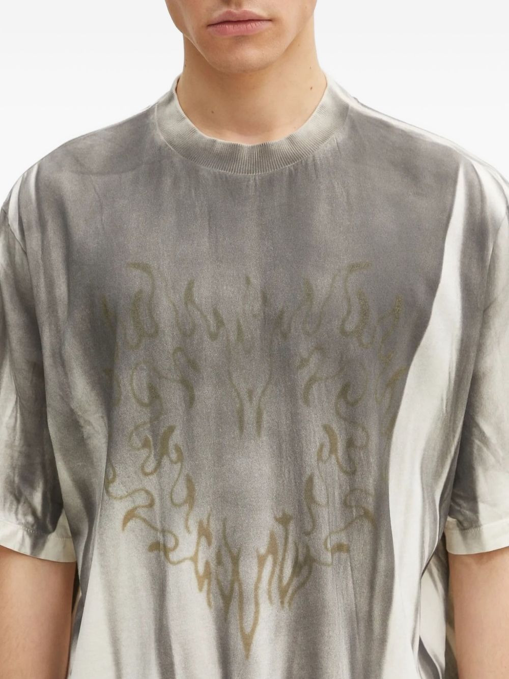 tie-dye flame-print T-shirt - 4