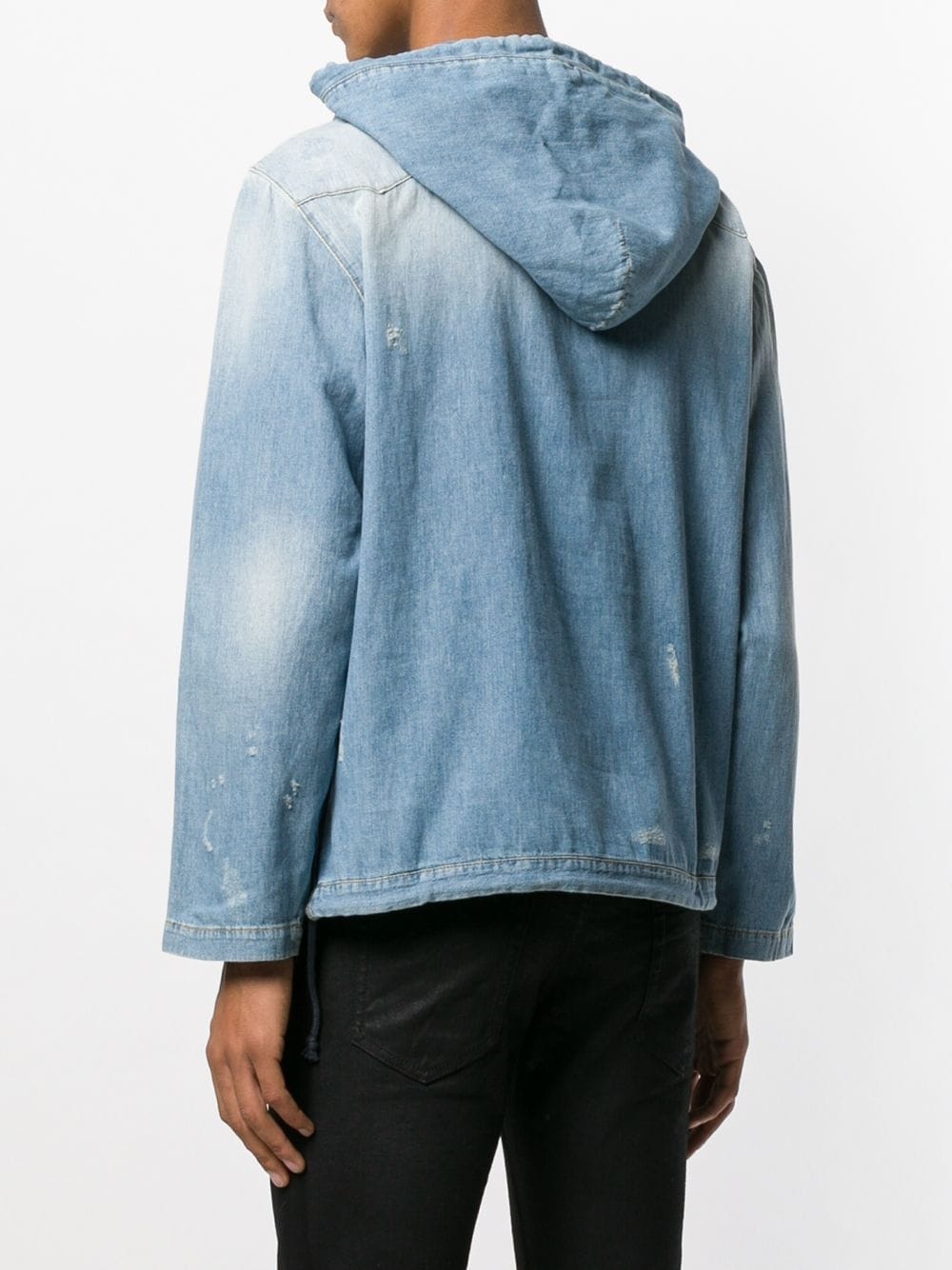 destroyed denim hoodie - 4