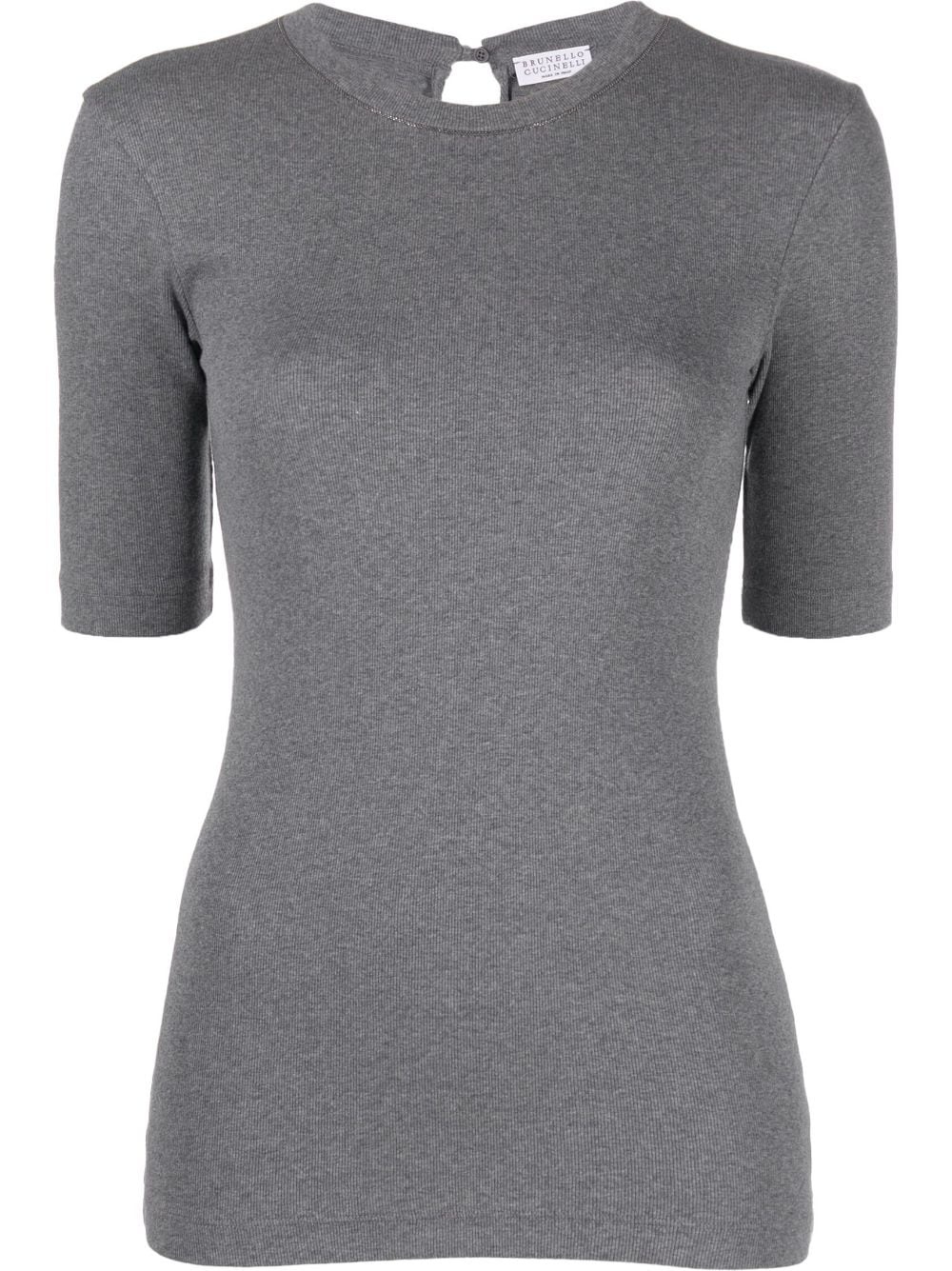 short-sleeve knitted top - 1