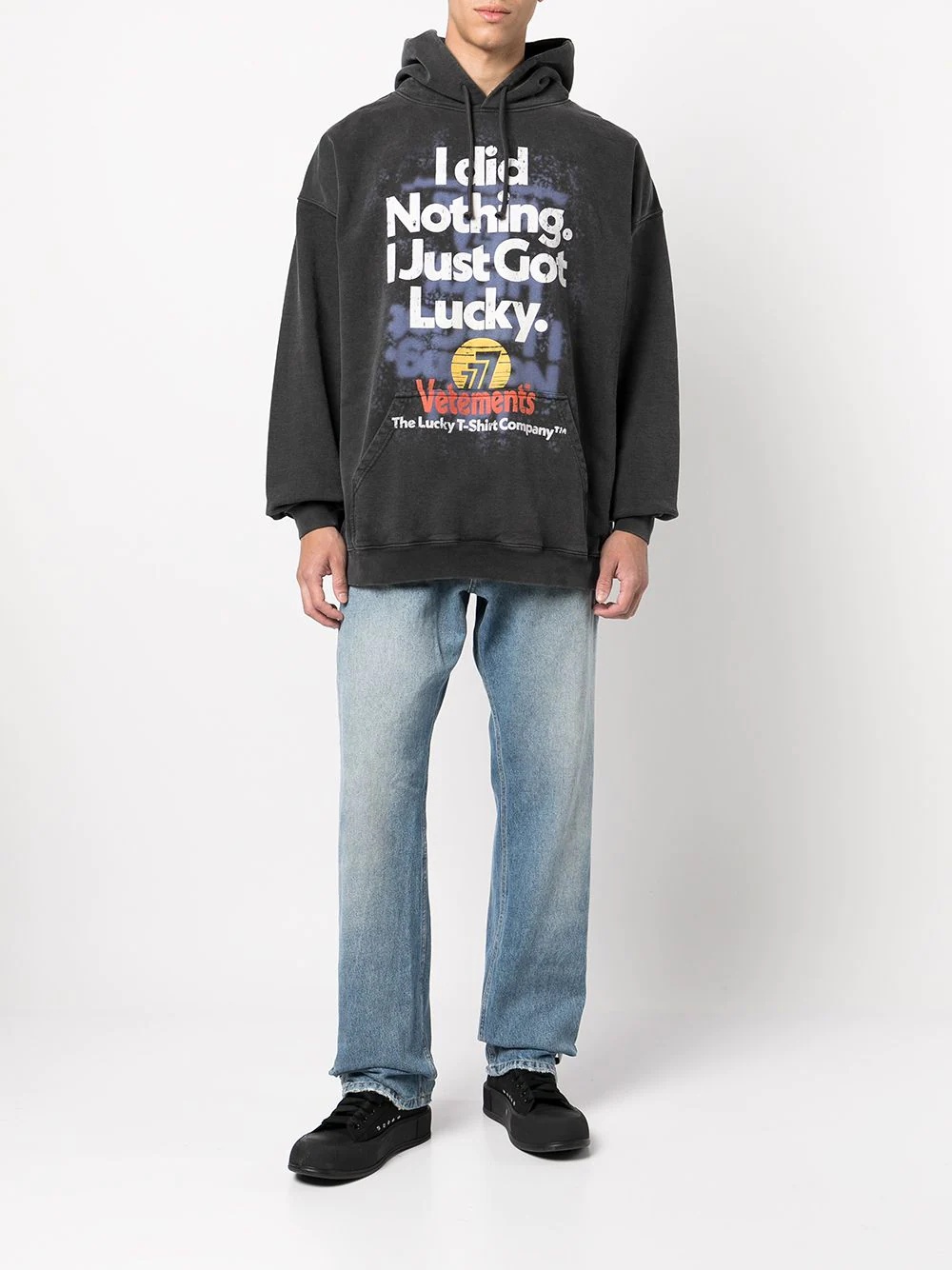 slogan-print hoodie - 2