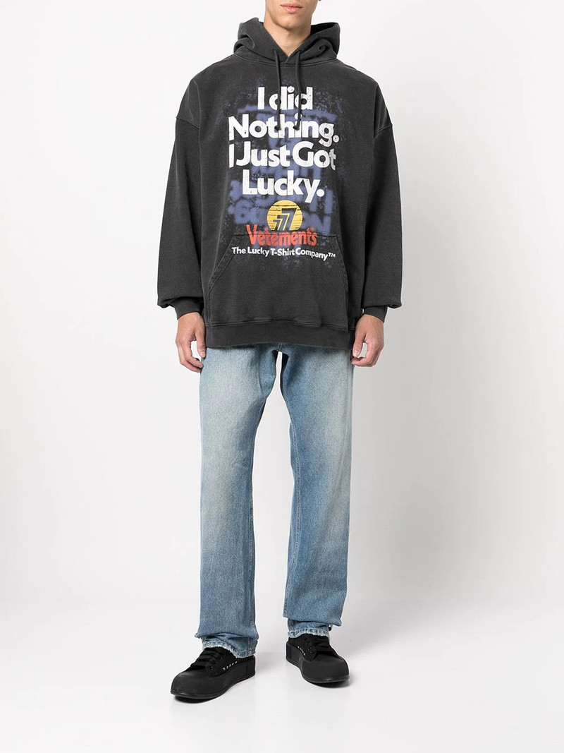 VETEMENTS slogan-print hoodie outlook