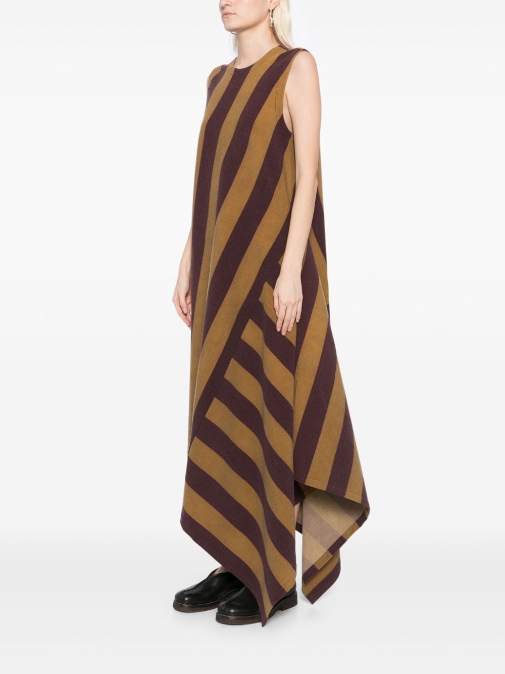 striped asymmetric dress - 3