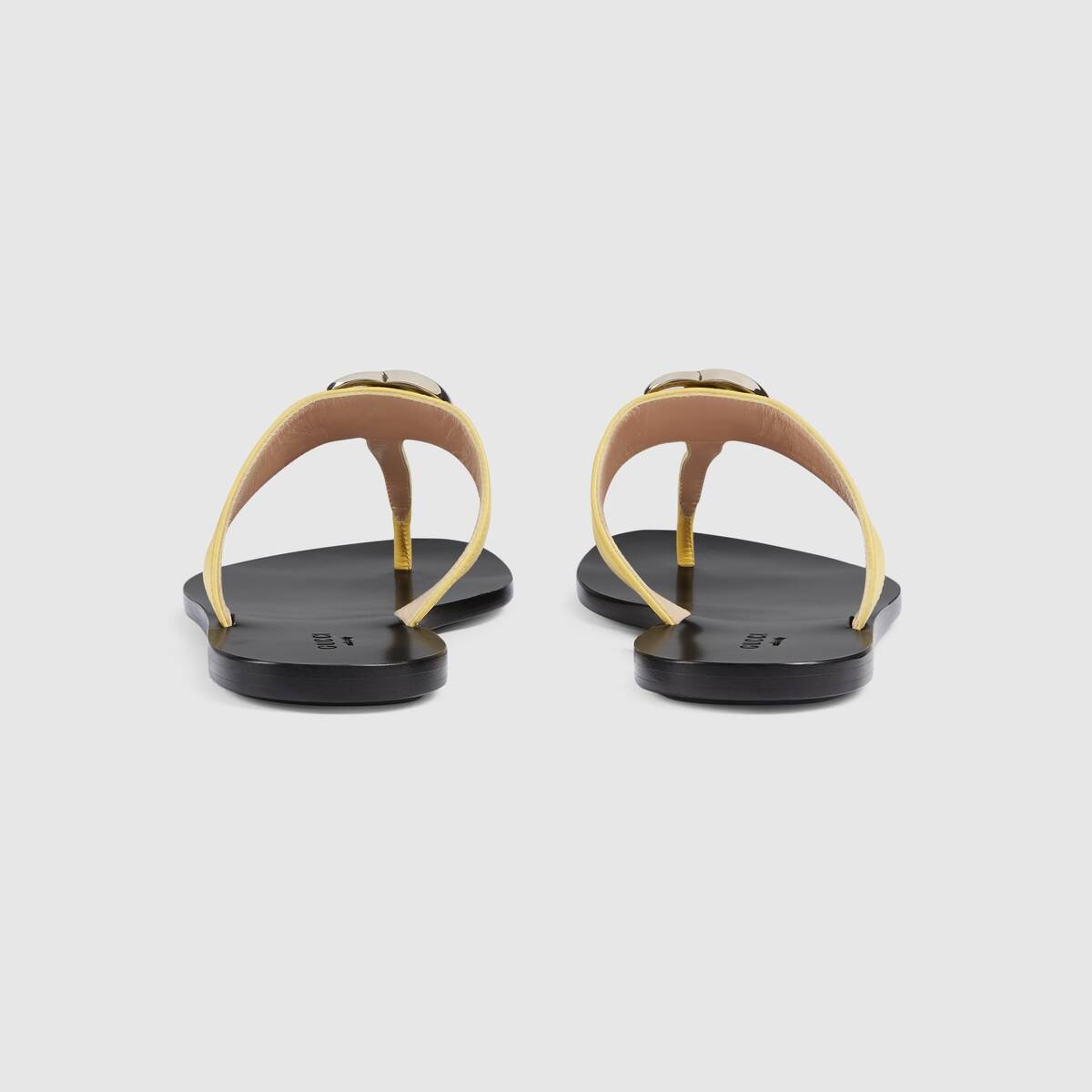 Women's leather thong sandal with Double G - 4