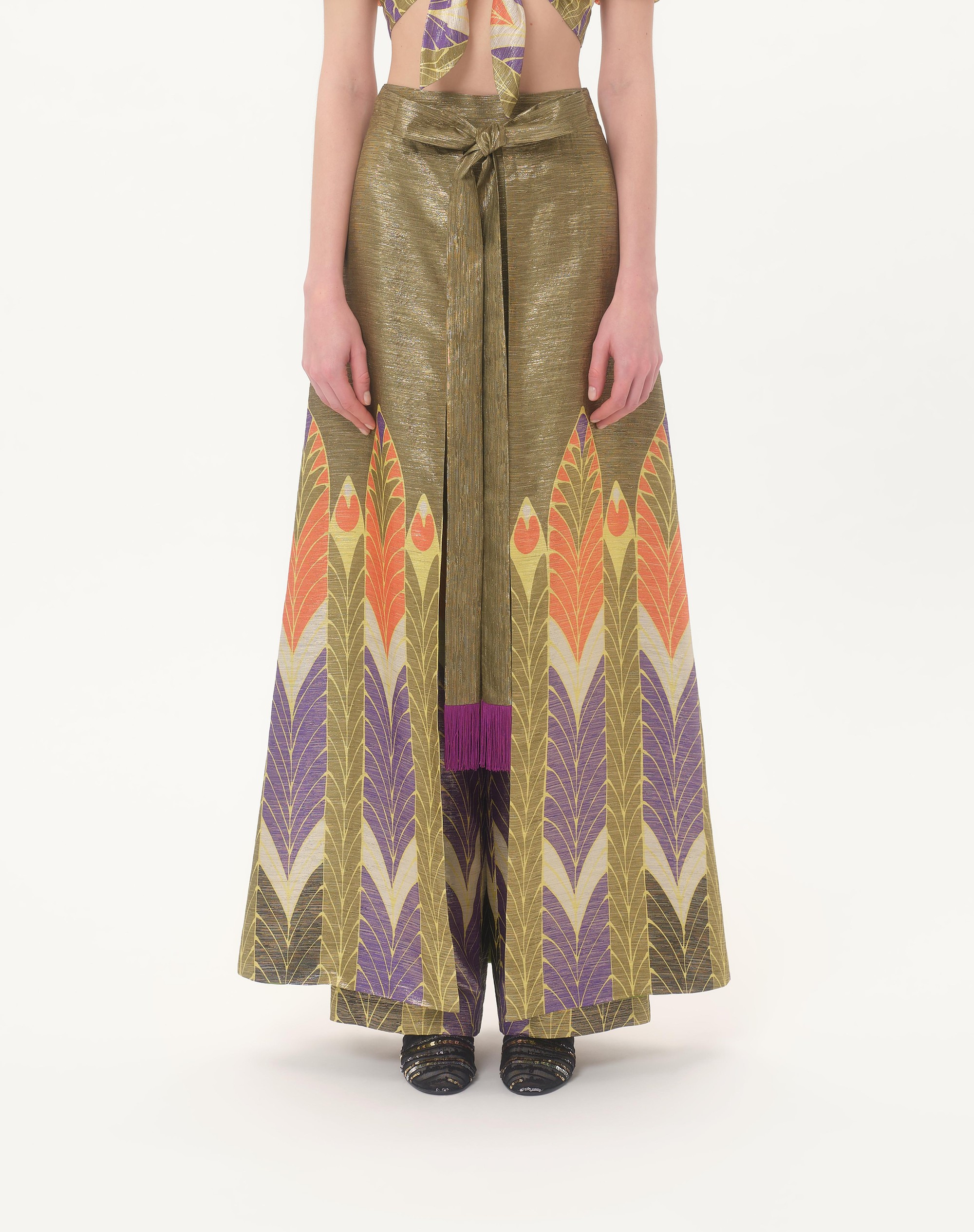LUREX PANTS WITH VOYAGE IMAGINAIRE PRINT - 3