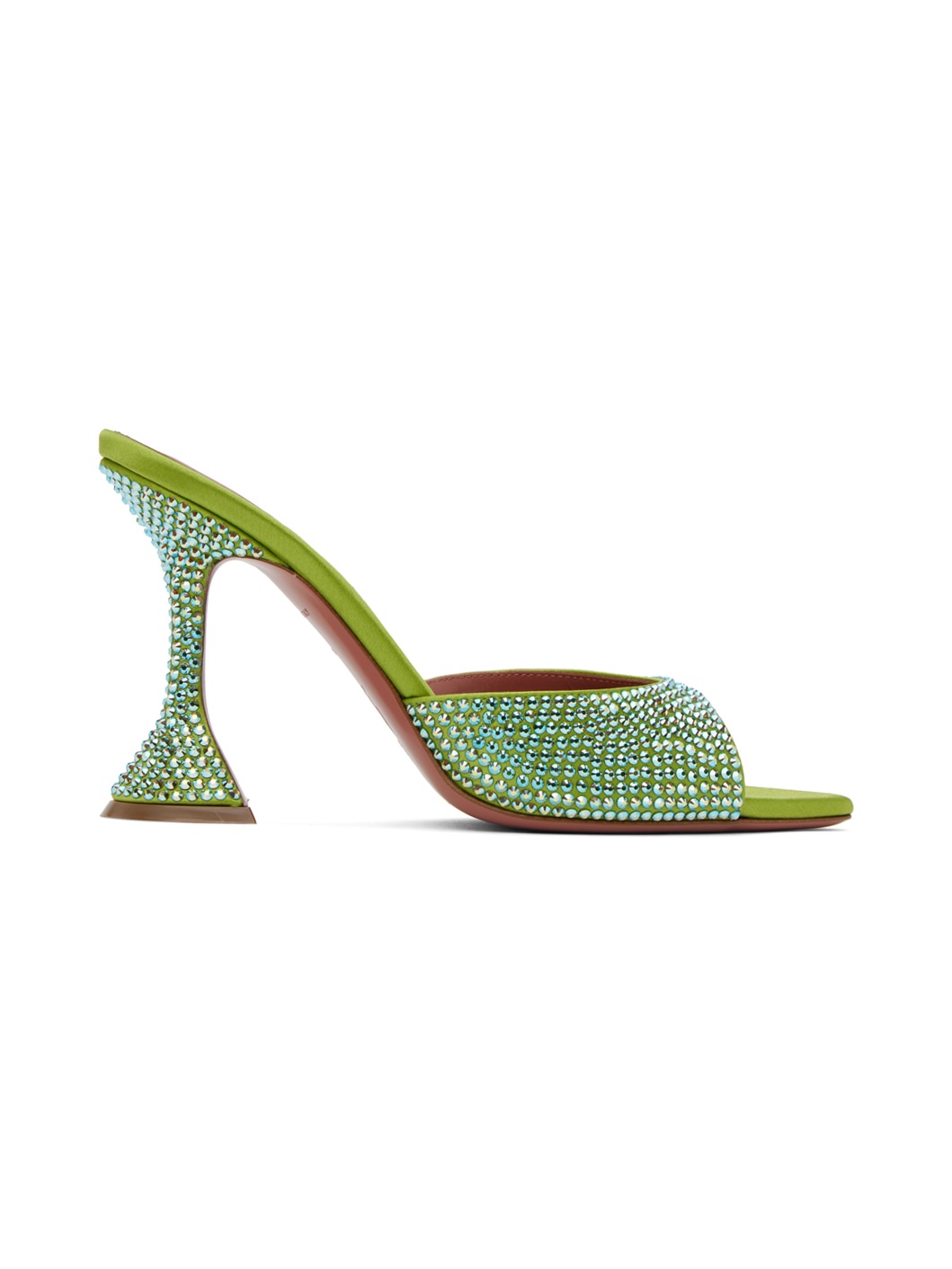 Green Caroline Crystal 95 Heeled Sandals - 1