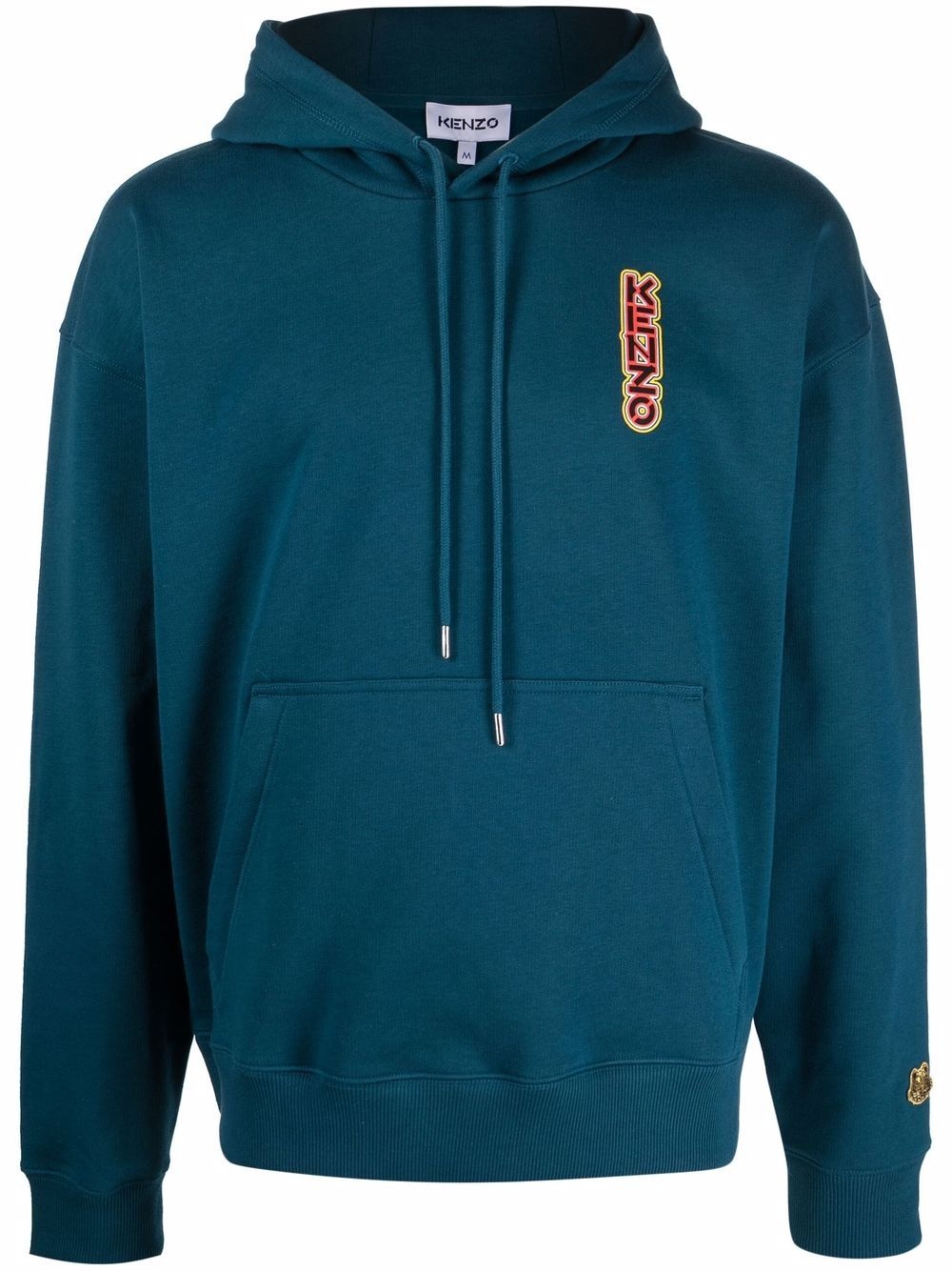 embroidered-logo drawstring hoodie - 1