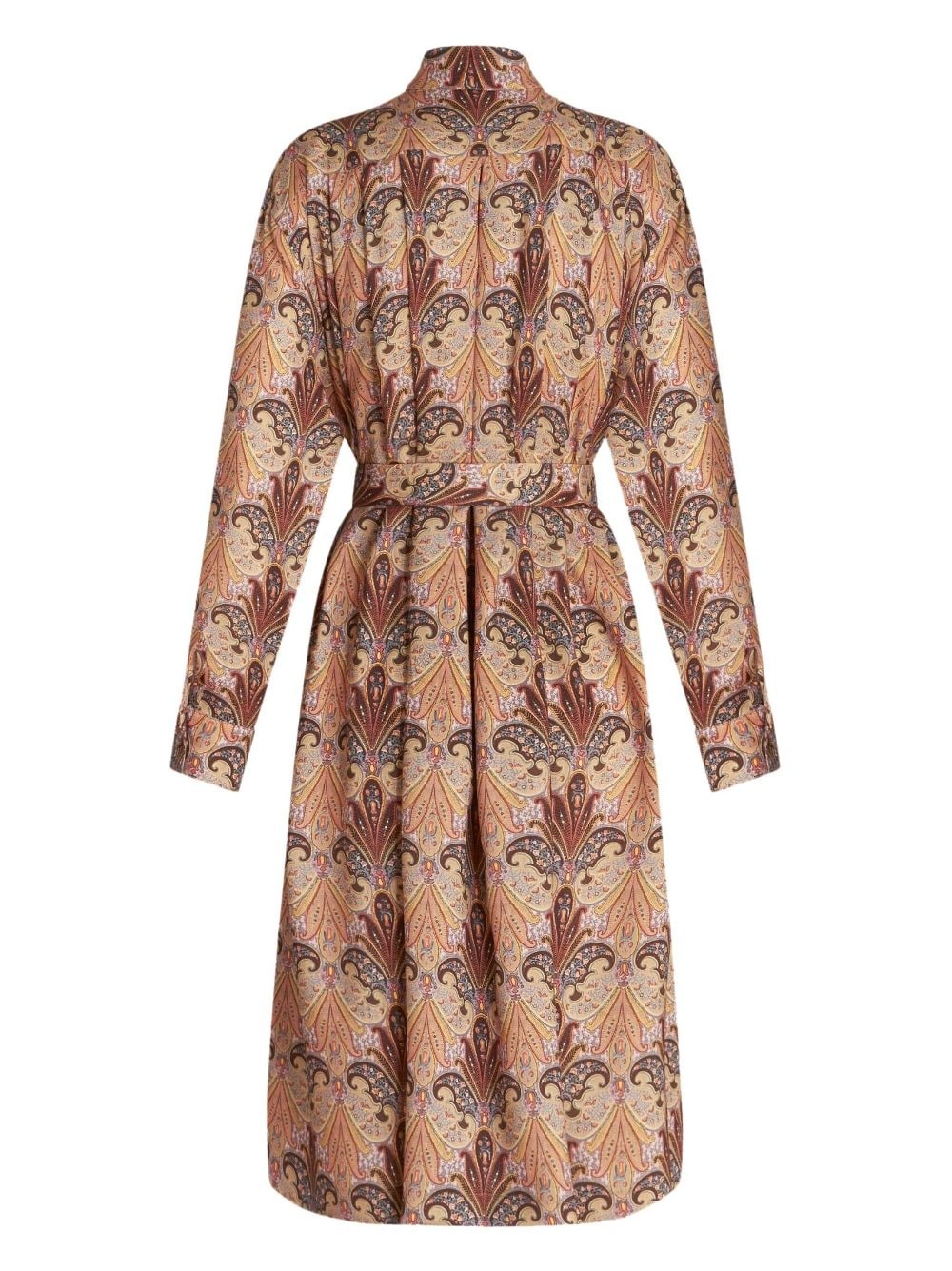 paisley-print belted midi shirtdress - 5