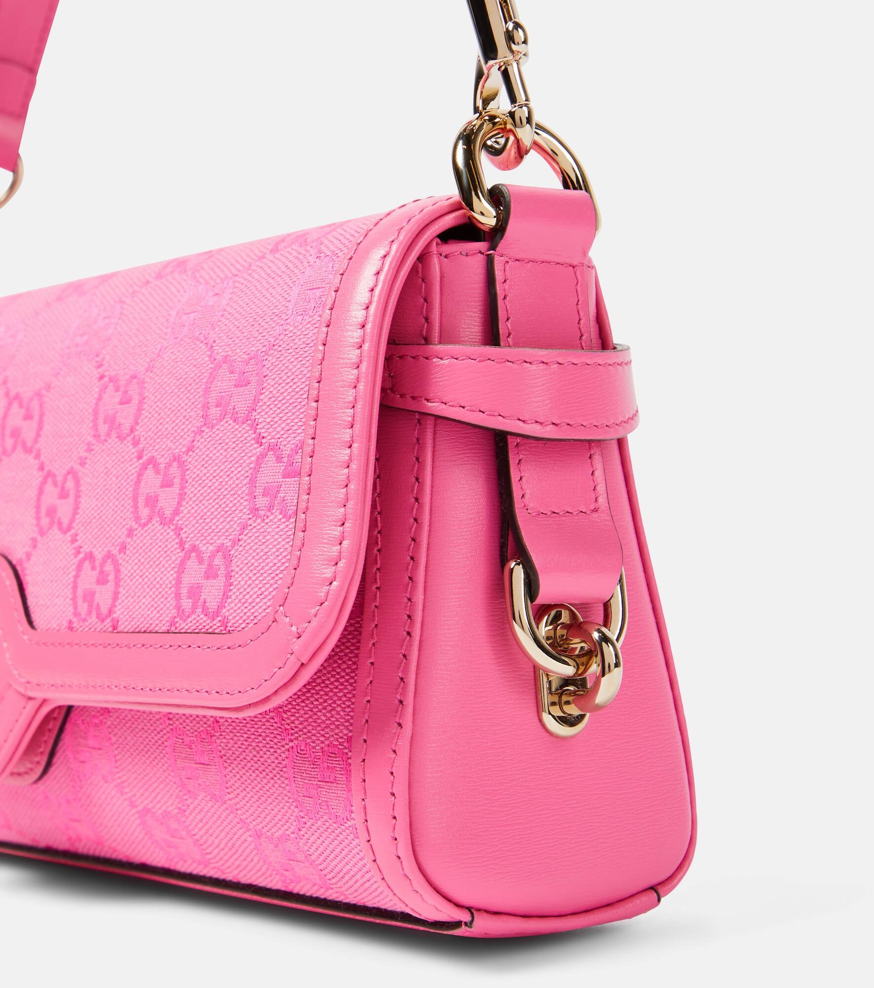 GG Small leather-trimmed crossbody bag - 6