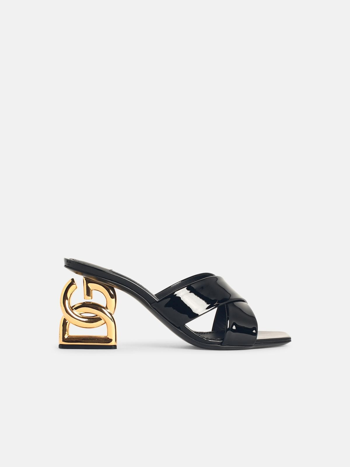 BLACK LEATHER SANDALS - 1