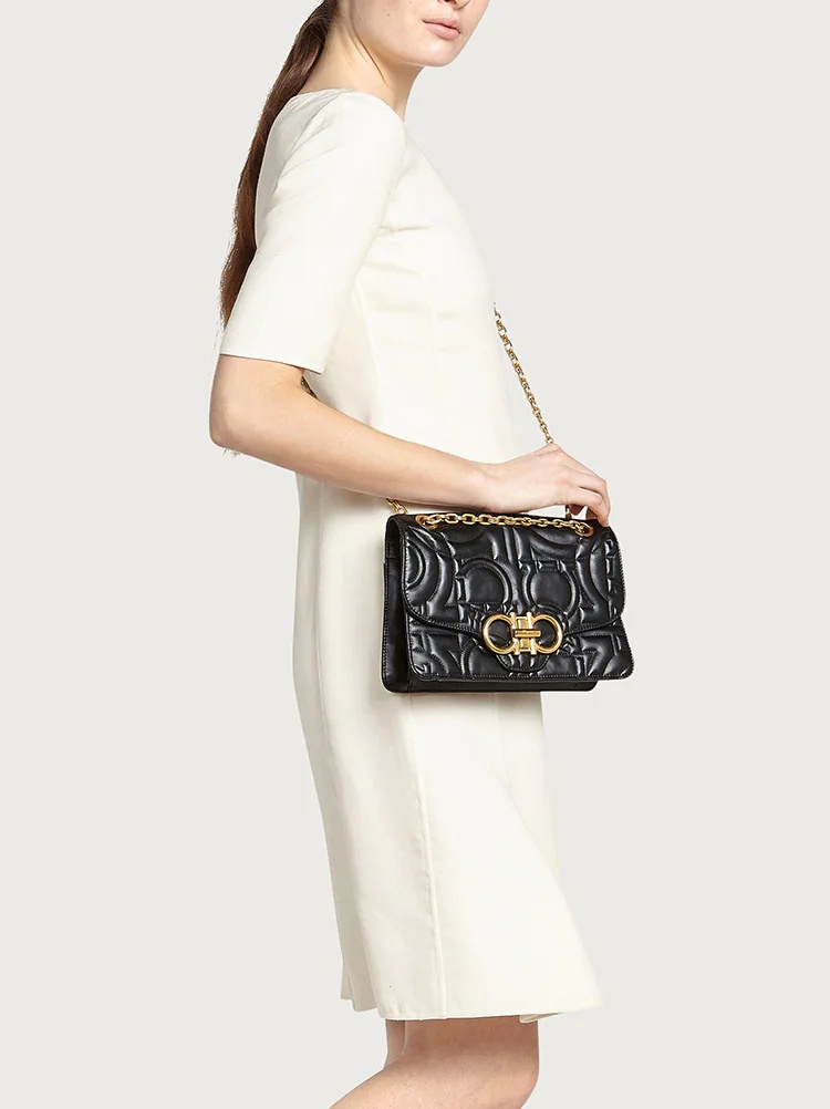 QUILTED GANCINI FLAP BAG (L) - 2