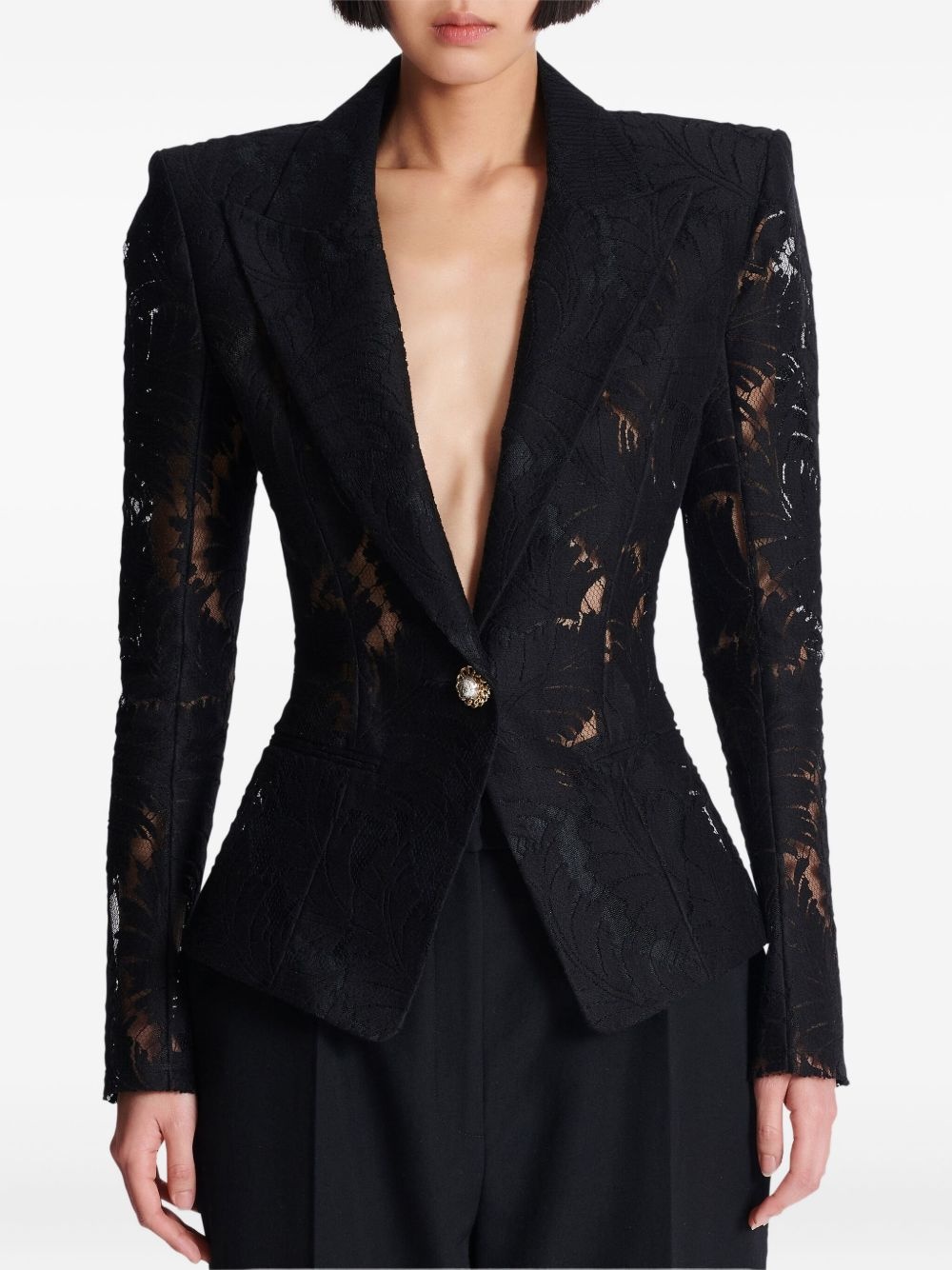 lace fitted jacket - 5