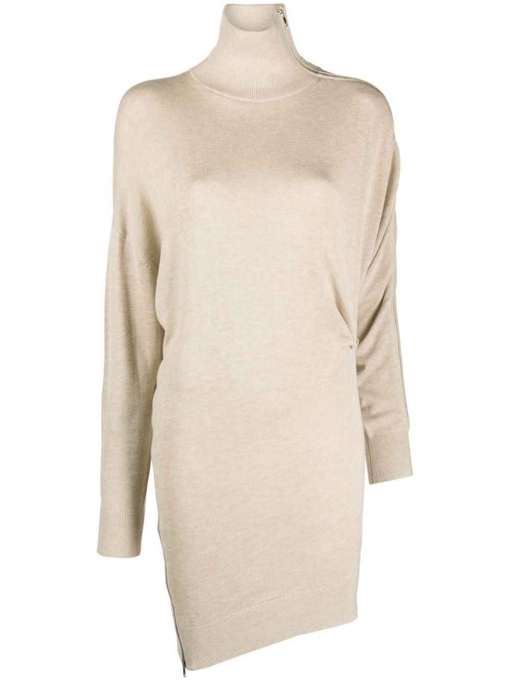 asymmetric-hem jumper dress - 1