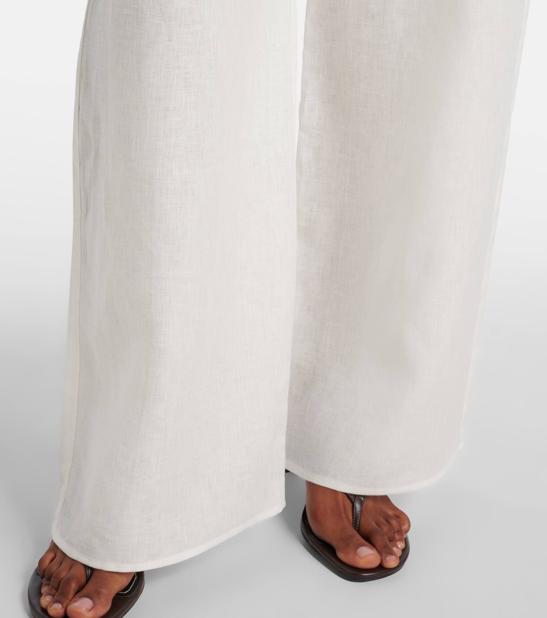 Austin linen wide-leg pants - 5