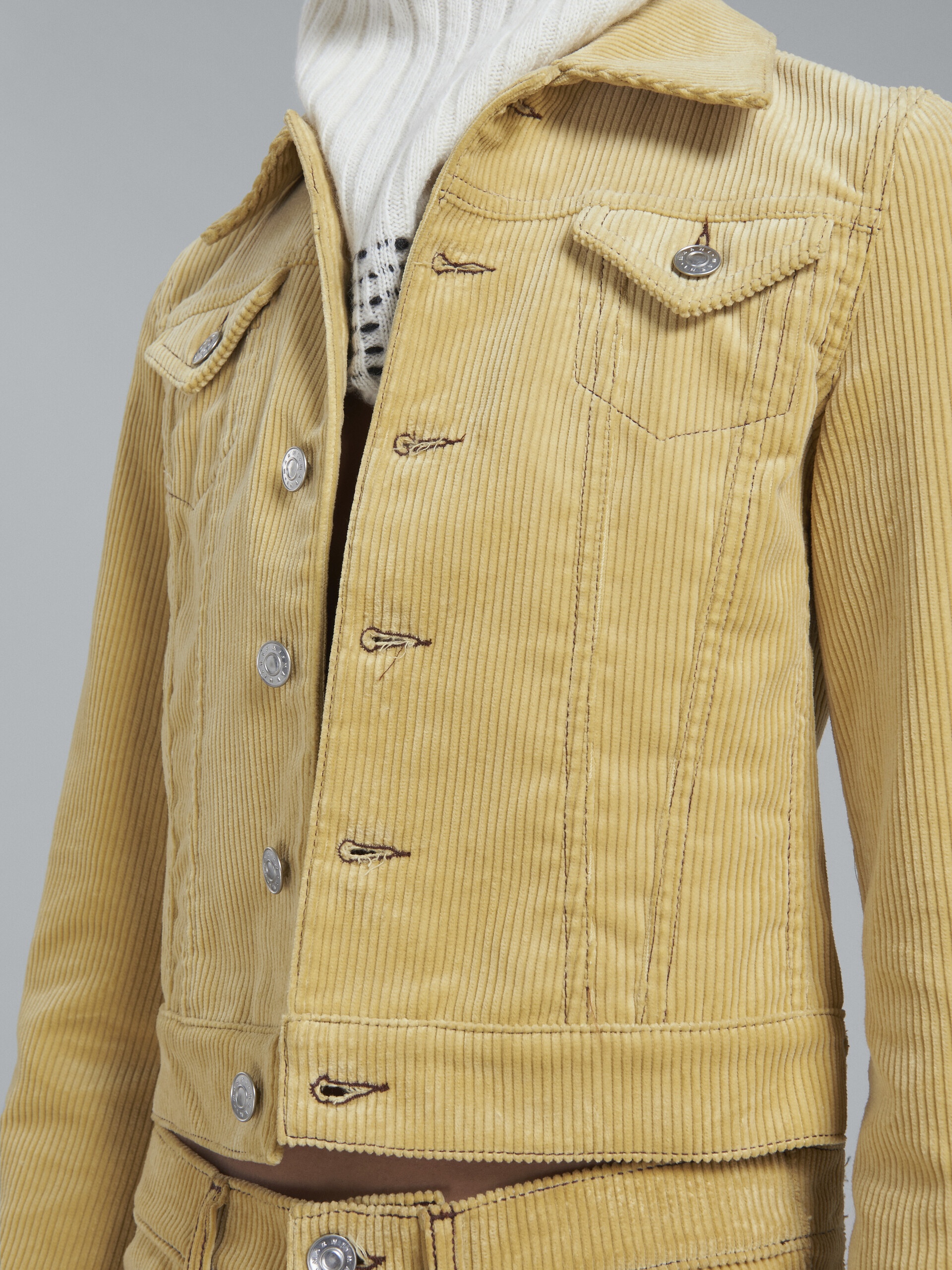 LIGHT YELLOW CORDUROY JACKET - 5