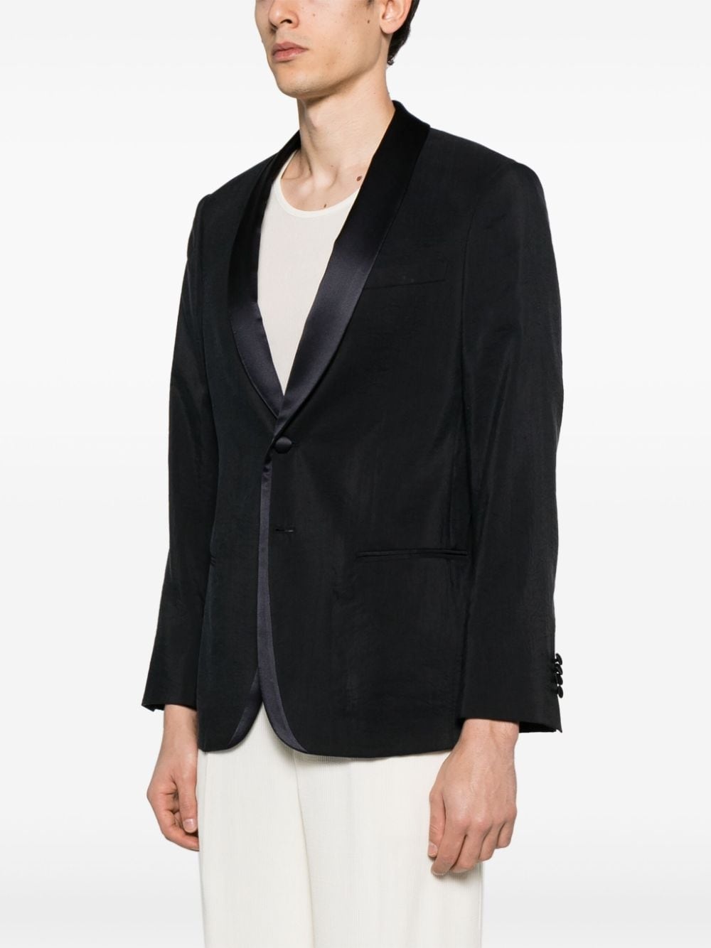 crease-effect single-breasted blazer - 3