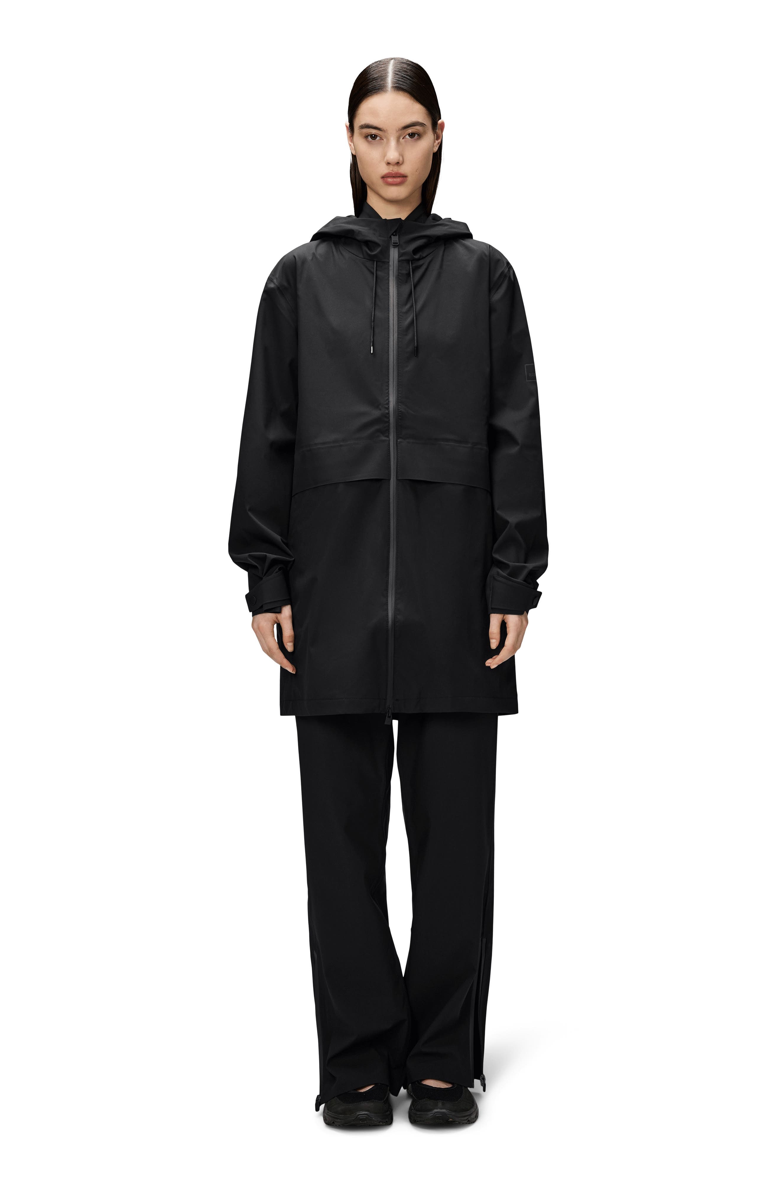 Rains Suva Hardshell Hooded Long Rain Jacket in Black at Nordstrom - 5