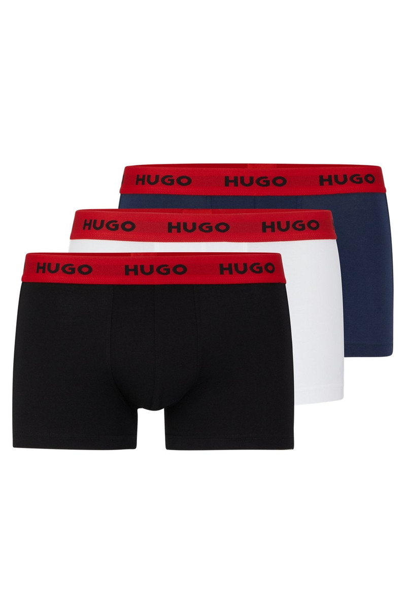 THREE-PACK OF LOGO-WAISTBAND TRUNKS IN STRETCH COTTON 1