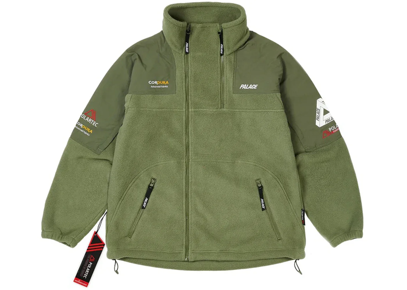 Palace Polartec Double Zip Funnel Olive - 1