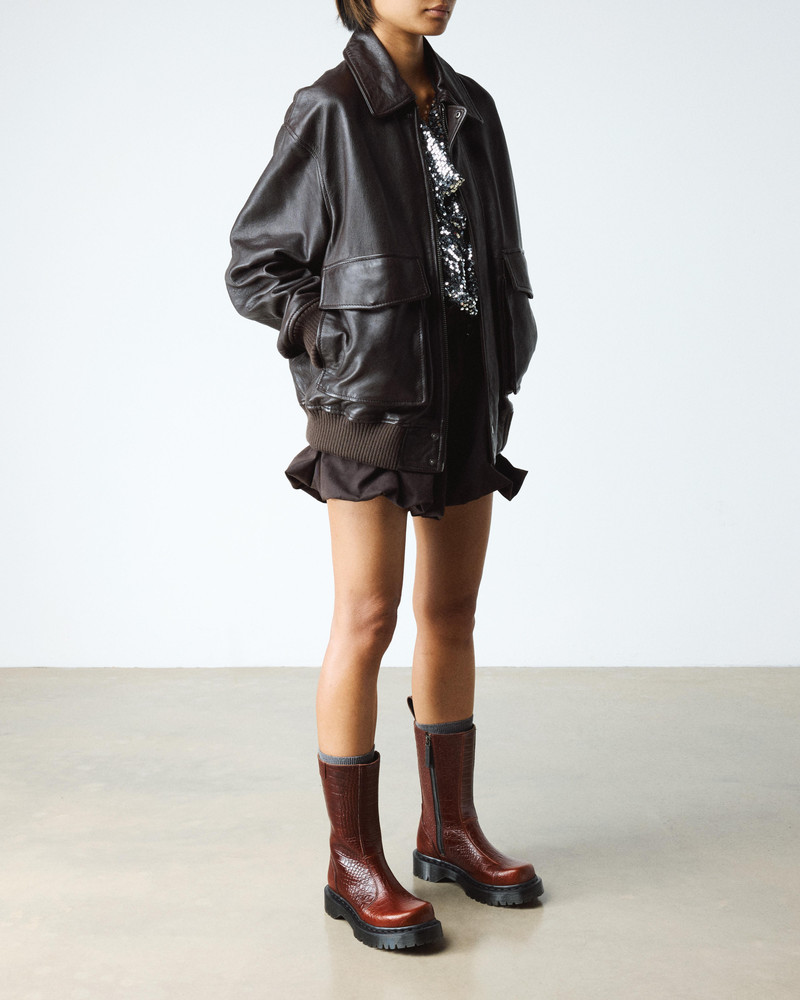 Dr. Martens REJENA Croc Emboss Leather Boots outlook