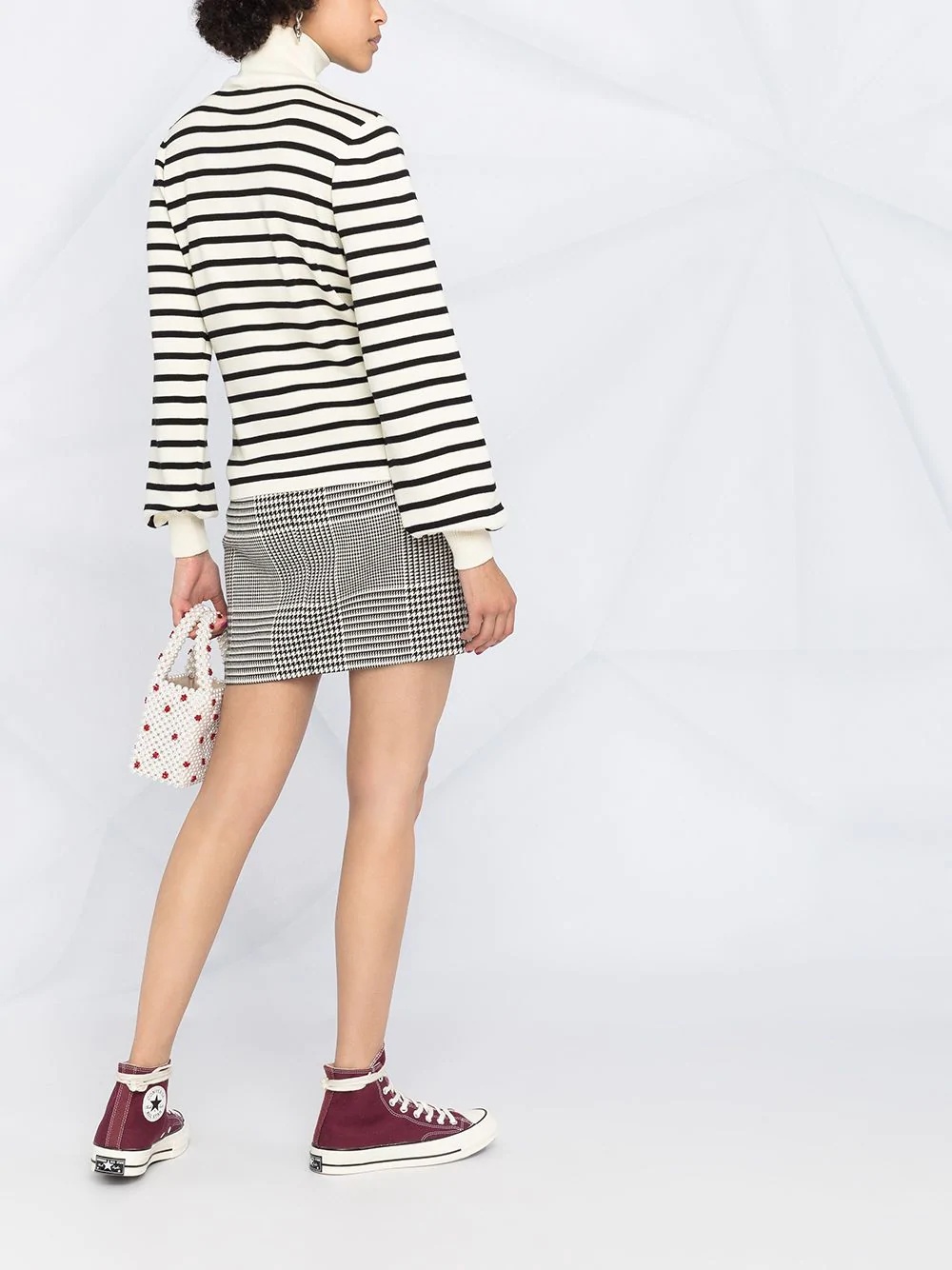 buttoned-shoulder striped jumper - 6