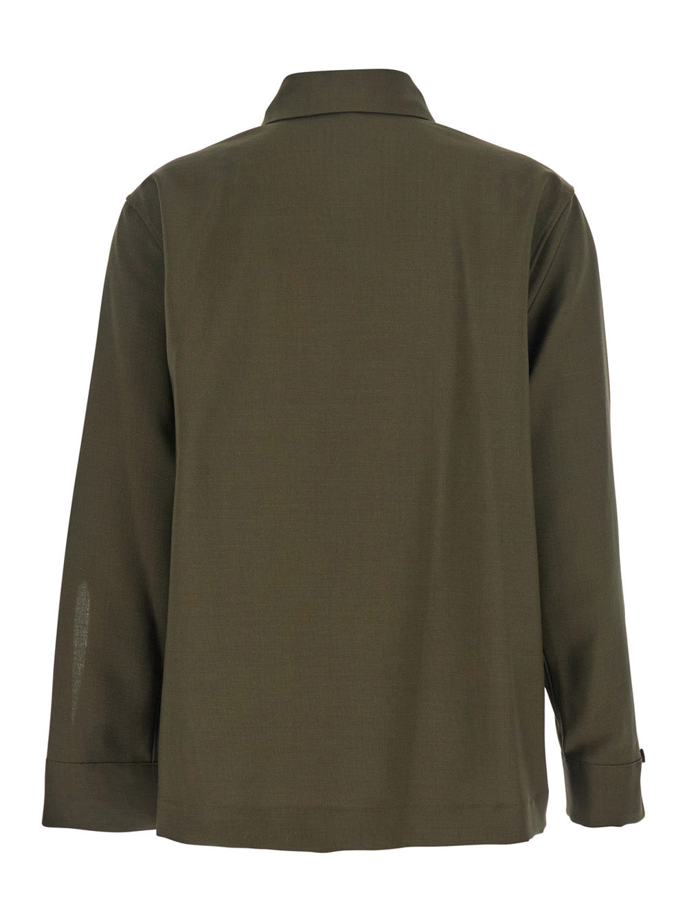 Fendi Women Green Shirt With Asymmetric Side Closure And Cut-Out Detail On The Front In Wool Woman - 2