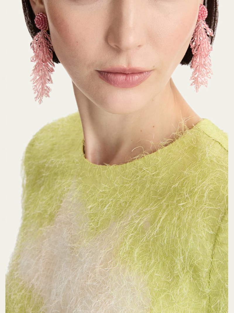 Oscar de la Renta Beaded Cascade Tassel Clip-On Earrings outlook